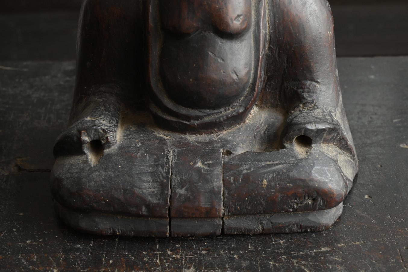 Japanischer antiker geschnitzter Buddha aus Holz/1800er/late Edo-Periode/Volks Buddha im Angebot 1