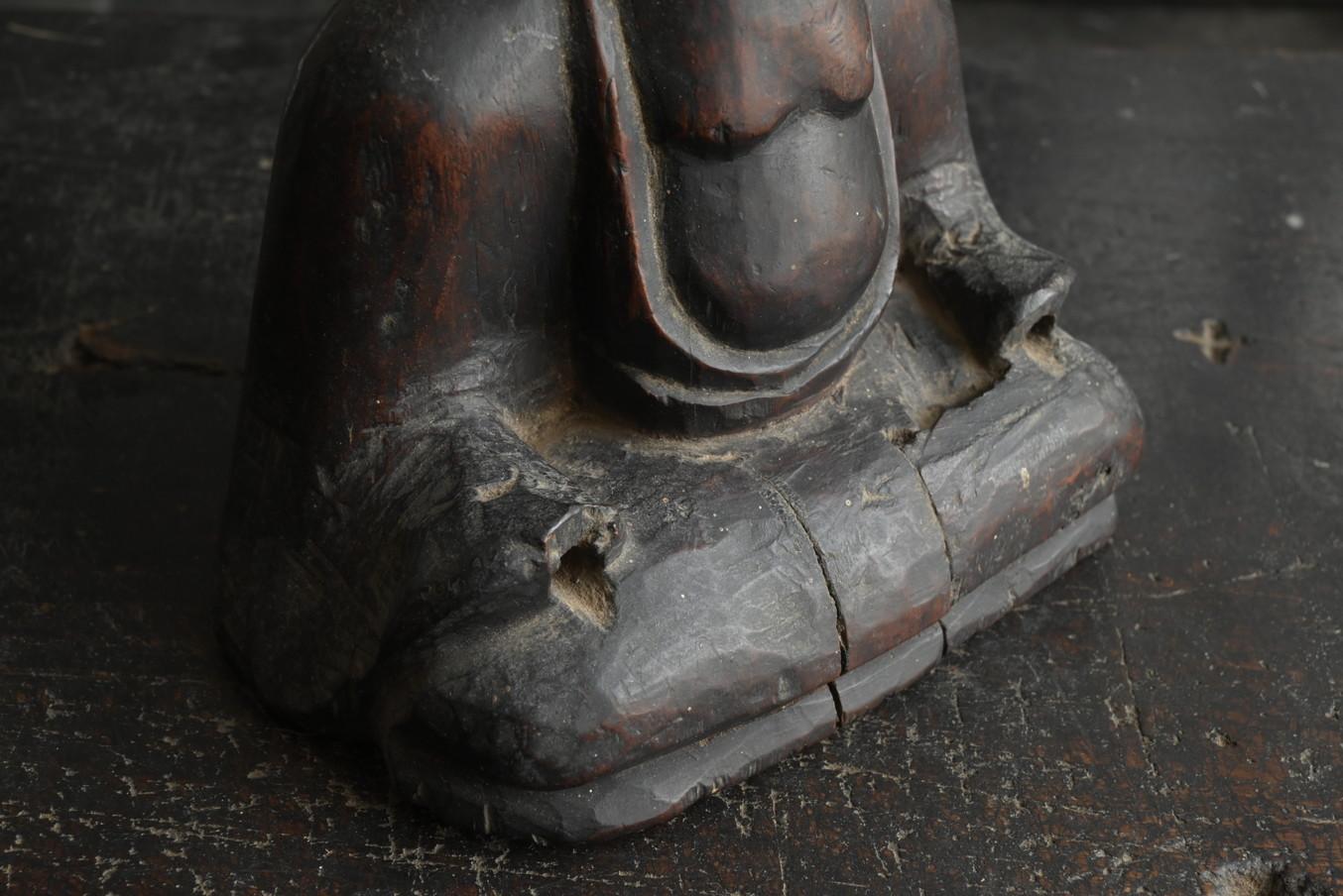 Japanischer antiker geschnitzter Buddha aus Holz/1800er/late Edo-Periode/Volks Buddha im Angebot 2