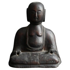 Japanese antique wood carved Buddha/1800s/late Edo period/folk Buddha