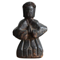 Japanese Antique Wood Carved Statue of God/1800s/Edo-Meiji Period/Buddha Statue