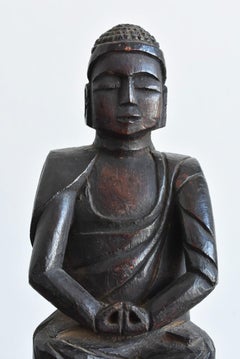 Japanese antique wood carving Buddha statue / 1700-1800 / Edo period