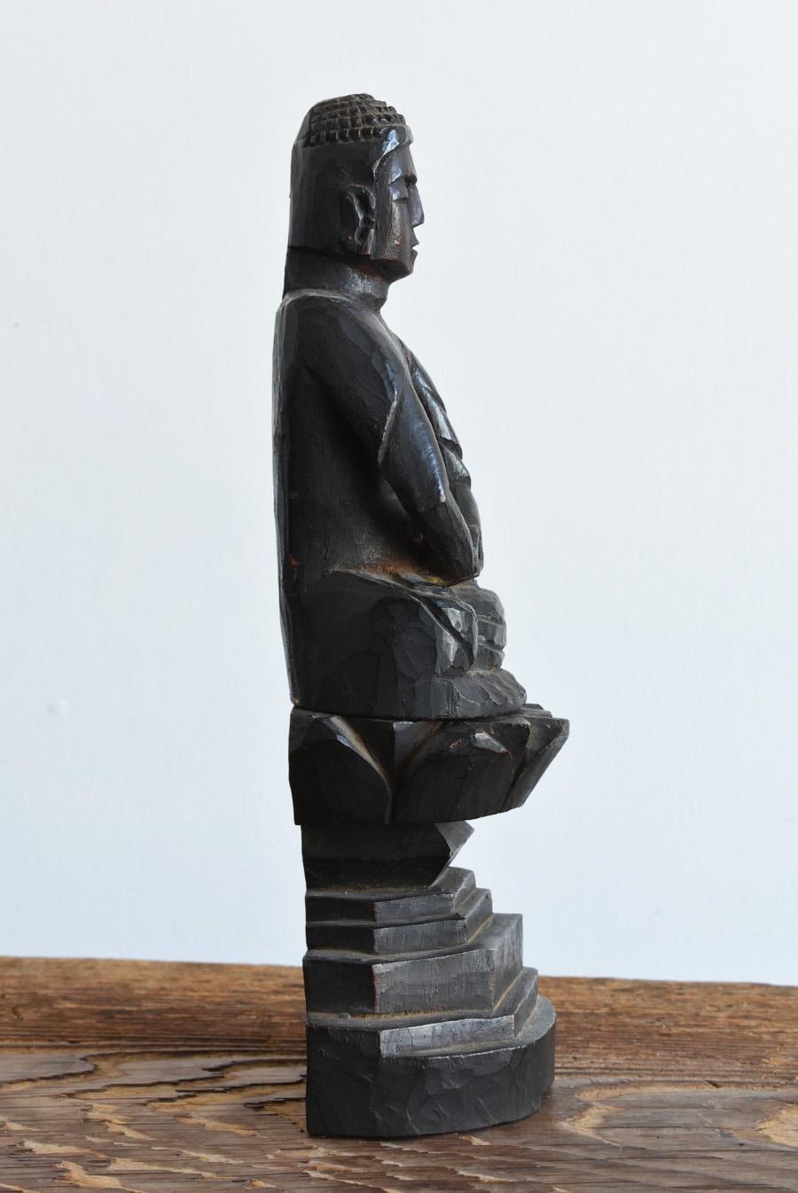 Cypress Japanese antique wood carving Buddha statue / 1700-1800 / Edo period