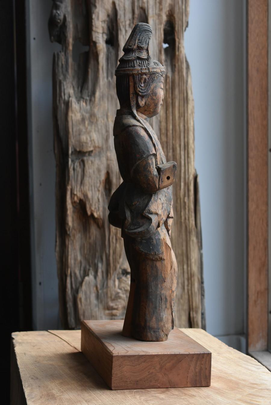 Japanese Antique Wood Carving Buddha Statue / 1700-1800 / Edo Period / Wabi-Sabi 4