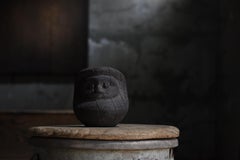 Japanese Antique Wood Carving Daruma 1800s-1900s /Folk Art Figurine Wabisabi Art