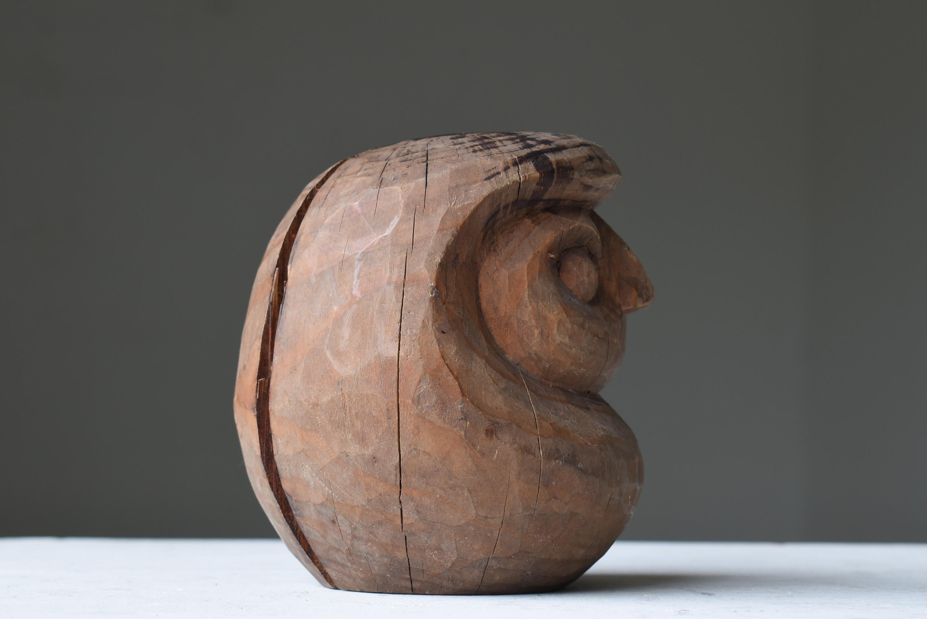 Sculpture japonaise en bois ancien Daruma 1860s-1900s / Sculpture Mingei Wabi Sabi 3