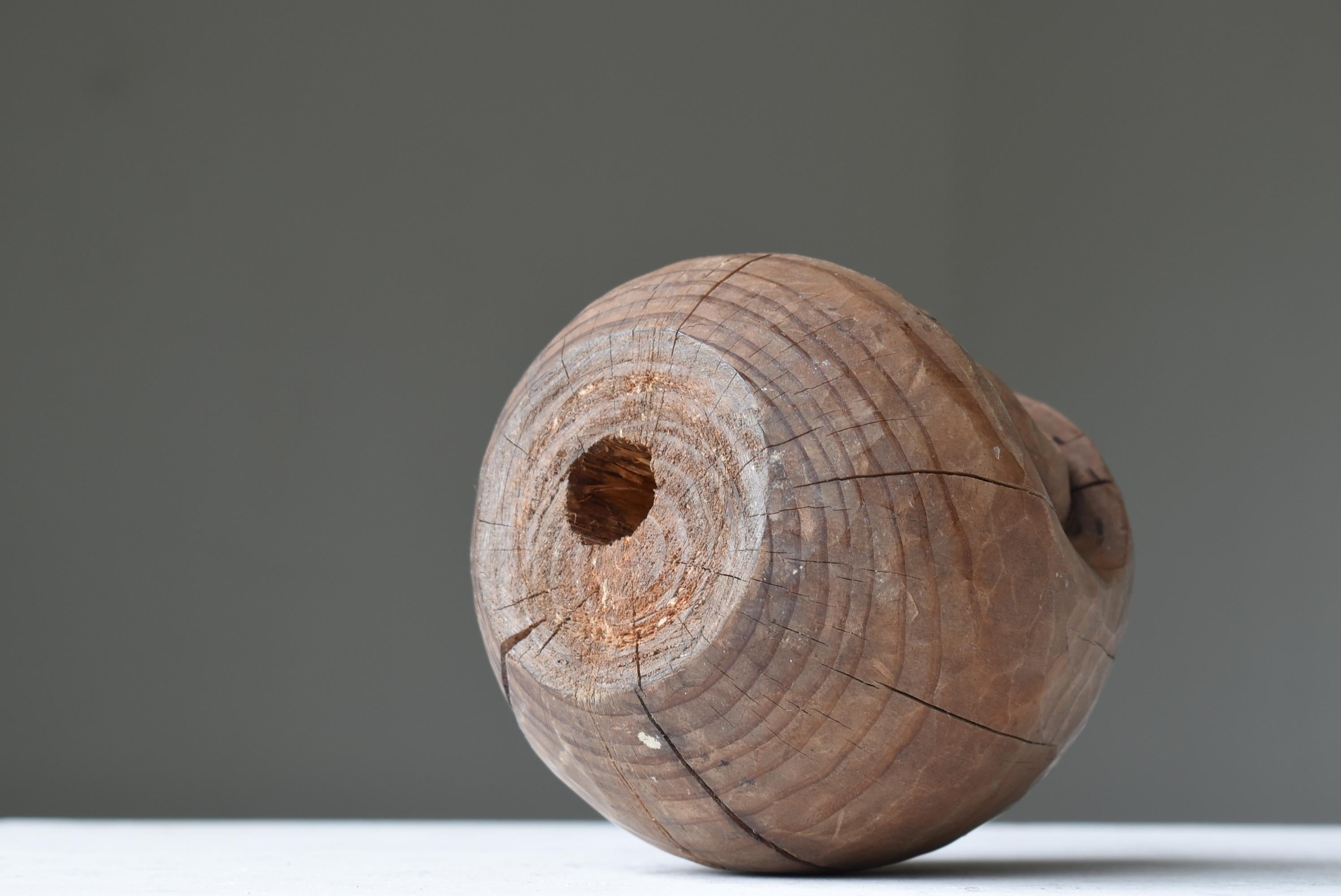 Sculpture japonaise en bois ancien Daruma 1860s-1900s / Sculpture Mingei Wabi Sabi 4