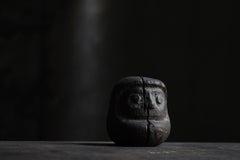 Japanese Antique Wood Carving Daruma 1860s-1900s / Sculpture Mingei Wabi Sabi