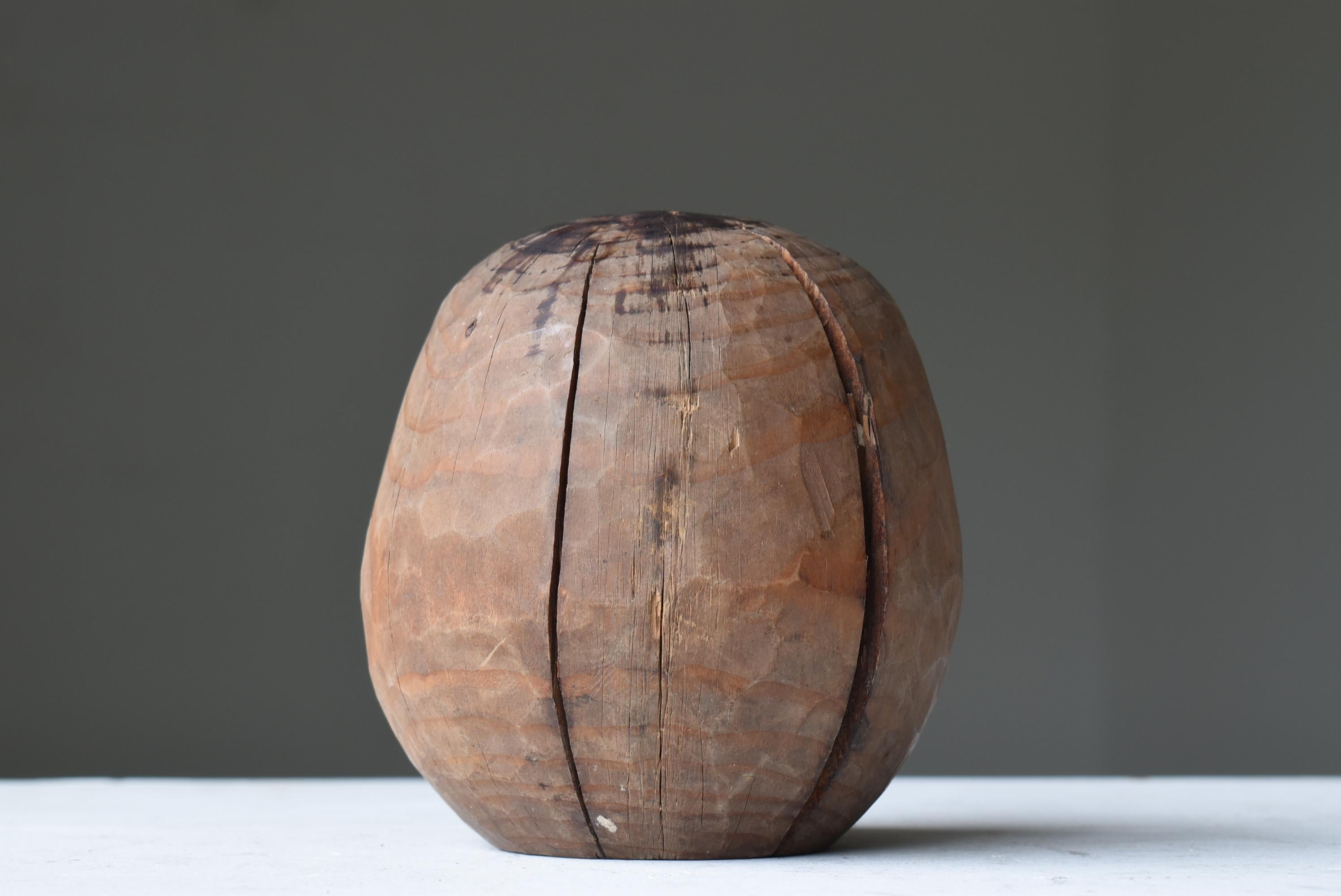 Sculpture japonaise en bois ancien Daruma 1860s-1900s / Sculpture Mingei Wabi Sabi 2