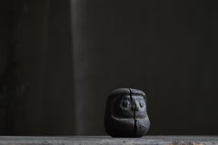 Japanese Antique Wood Carving Daruma 1860s-1900s / Wabi Sabi Sculpture Mingei