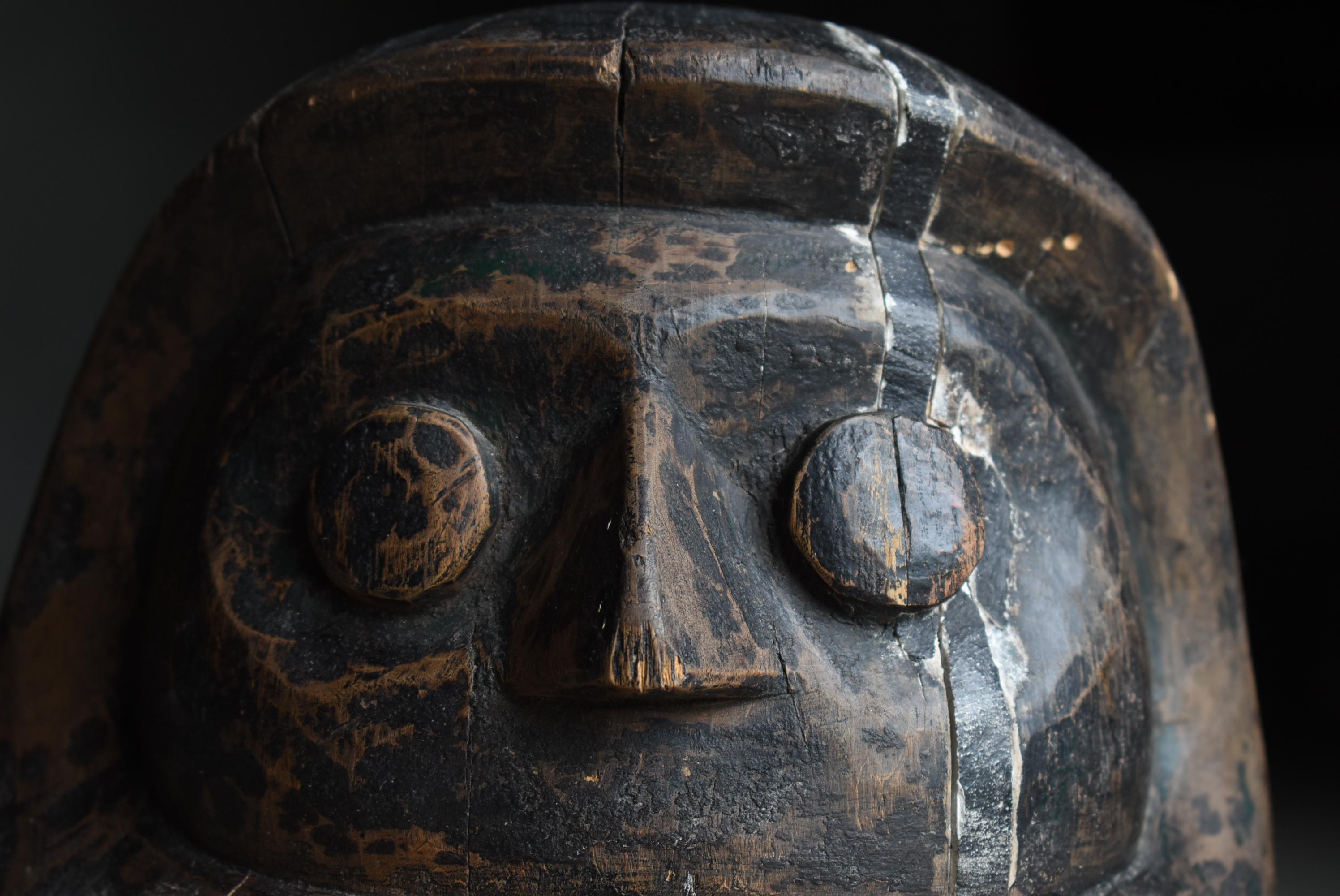 20th Century Japanese Antique Wood Carving Daruma 1860s-1920s / Sculpture Wabi Sabi Mingei For Sale