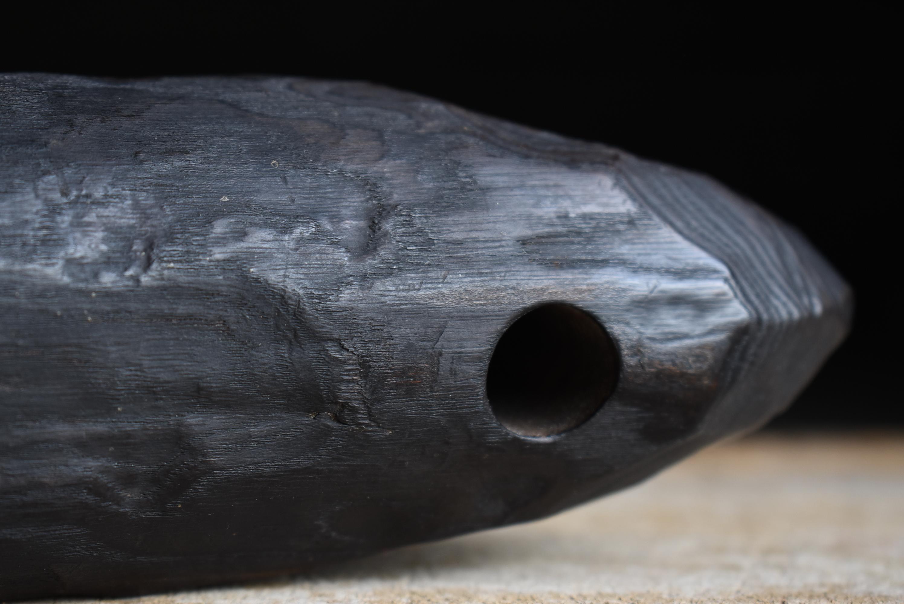 Sculpture japonaise ancienne en Wood Fish 1860s-1900s / Figurine Objects for Objects Wabisabi en vente 4
