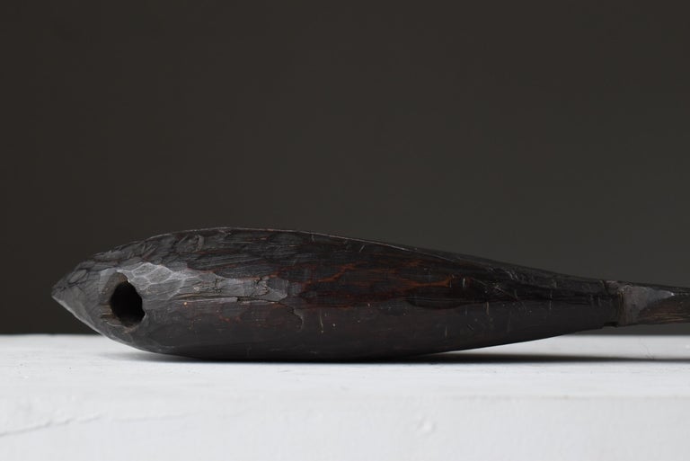 Japanese Antique Wood Carving Fish 1860s-1900s / Mingei Figurine Object ...