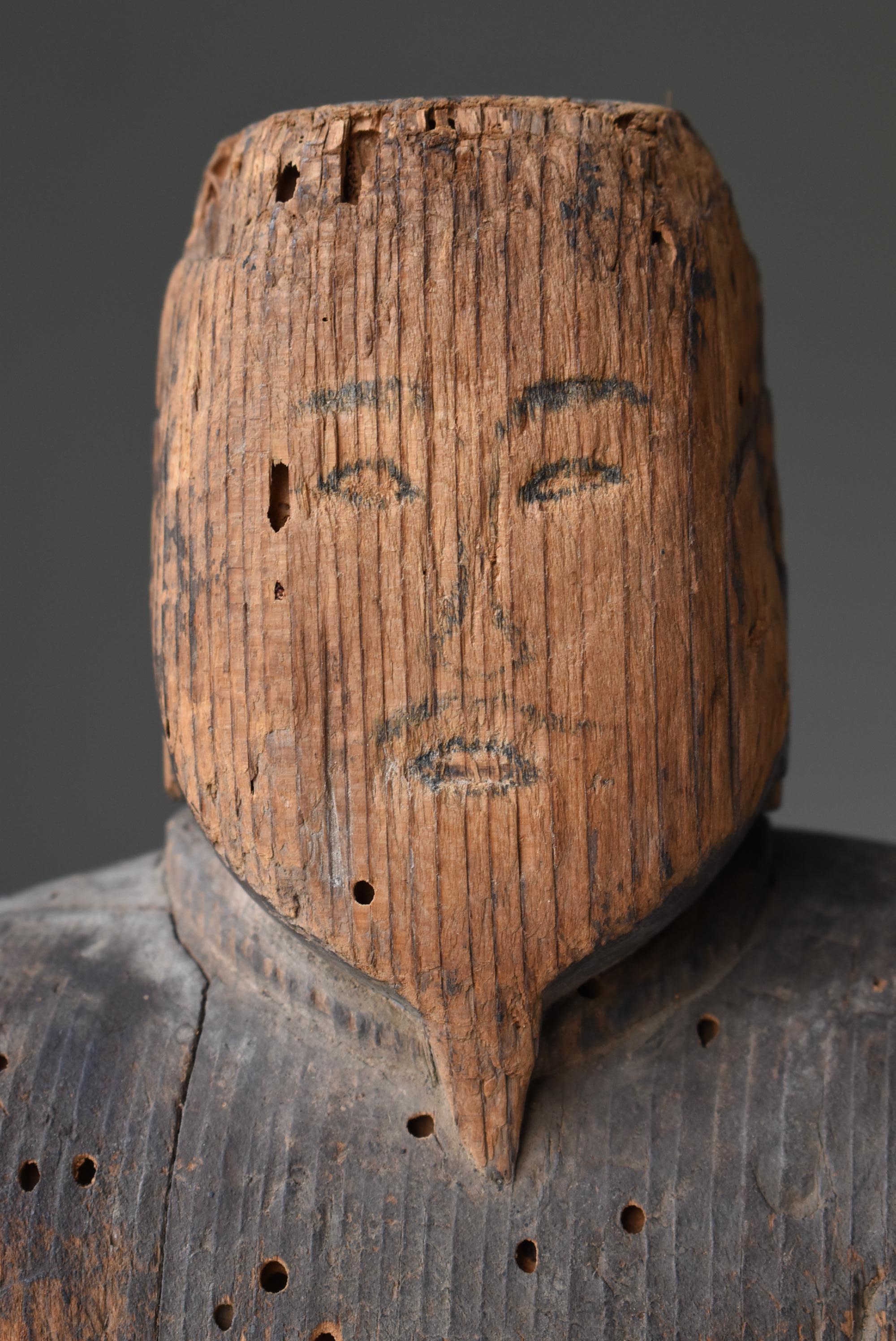 18th Century Japanese Antique Wood Carving God 1700s-1800s / Figurine Buddha Object Wabi Sabi