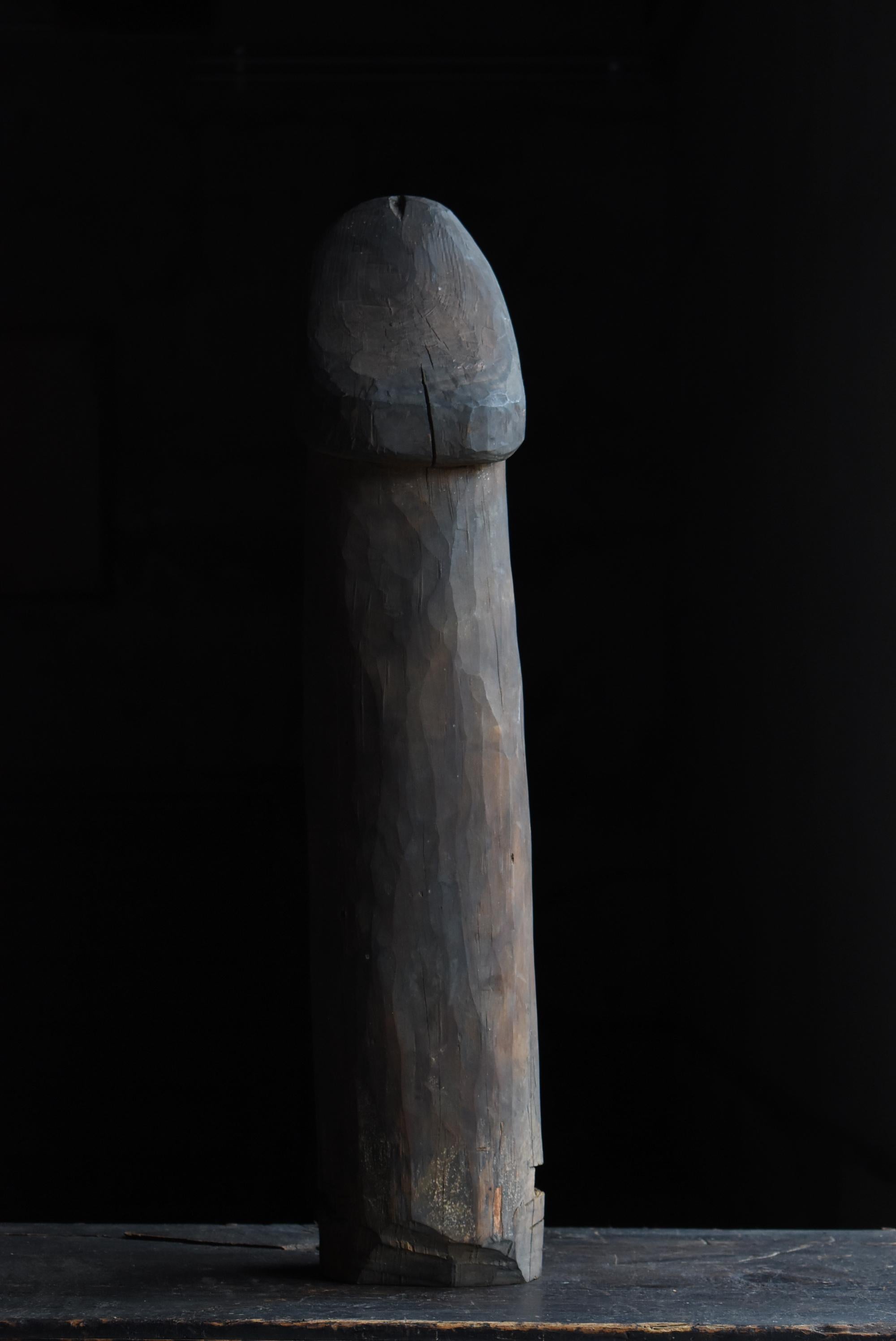 Japanese Antique Wood Carving Huge Penis 1800s-1860s / Figurine Object Wabi Sabi 9