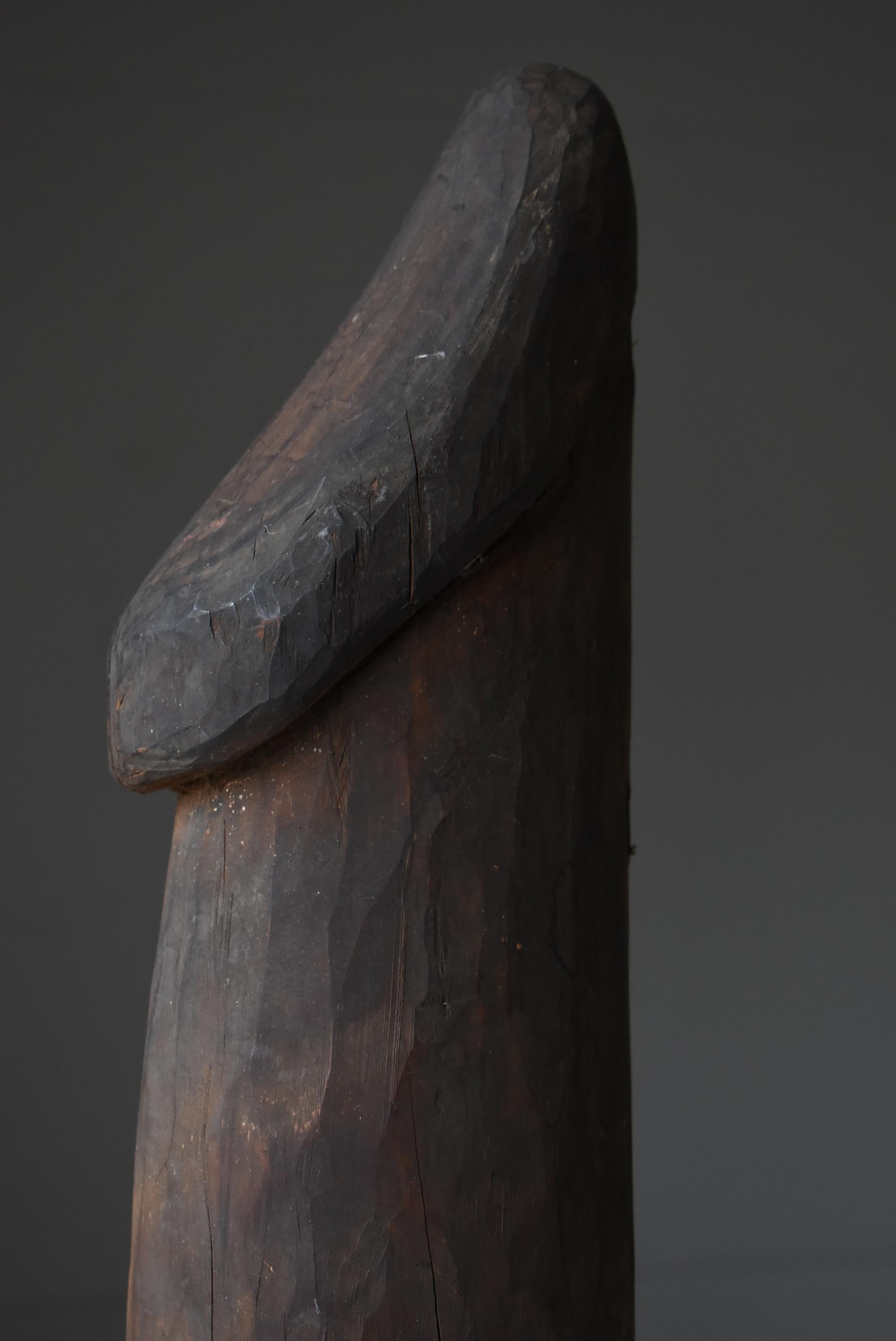 Japanese Antique Wood Carving Huge Penis 1800s-1860s / Figurine Object Wabi Sabi 2