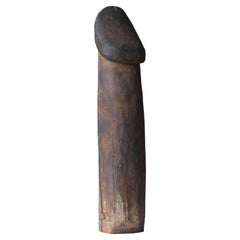 Japanese Antique Wood Carving Huge Penis 1800s-1860s / Figurine Object Wabi Sabi