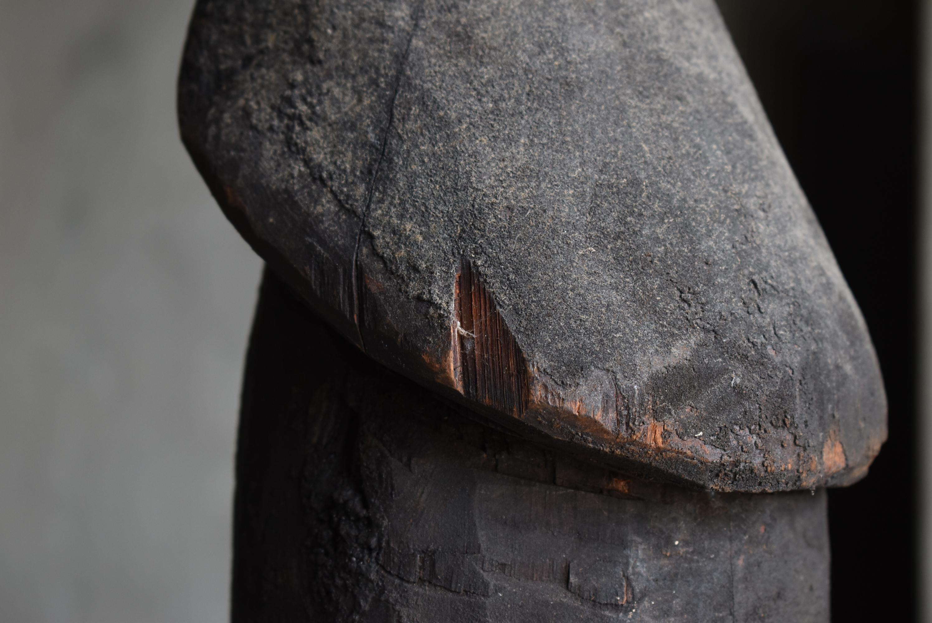 Hand-Carved Japanese Antique Wood Carving Huge Penis 1800s-1860s / Sculpture Wabisabi