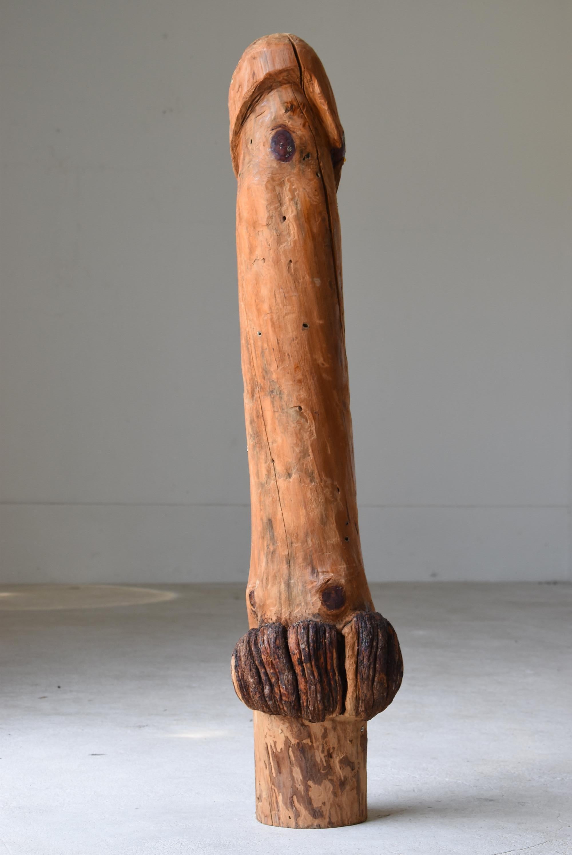 Japanese Antique Wood Carving Huge Penis 1860s-1900s/Figurine Mingei Wabi-Sabi 4