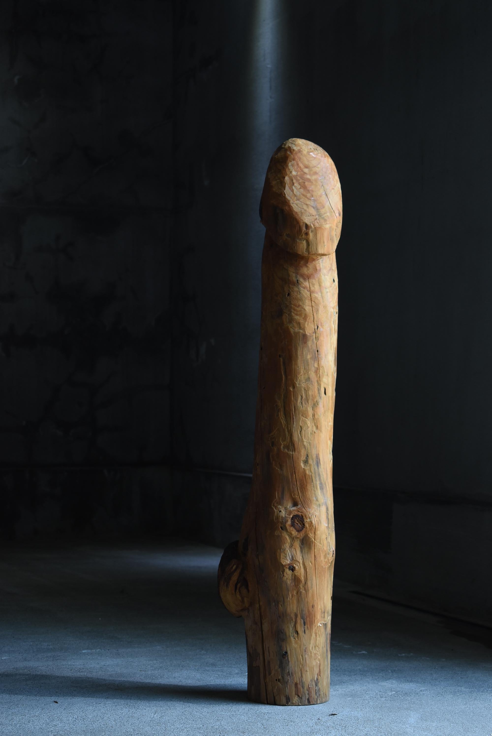 Japanese Antique Wood Carving Huge Penis 1860s-1900s/Figurine Mingei Wabi-Sabi 9
