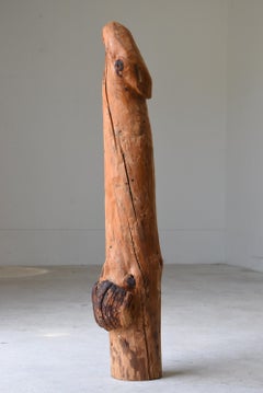 Japanese Antique Wood Carving Huge Penis 1860s-1900s/Figurine Mingei Wabi-Sabi