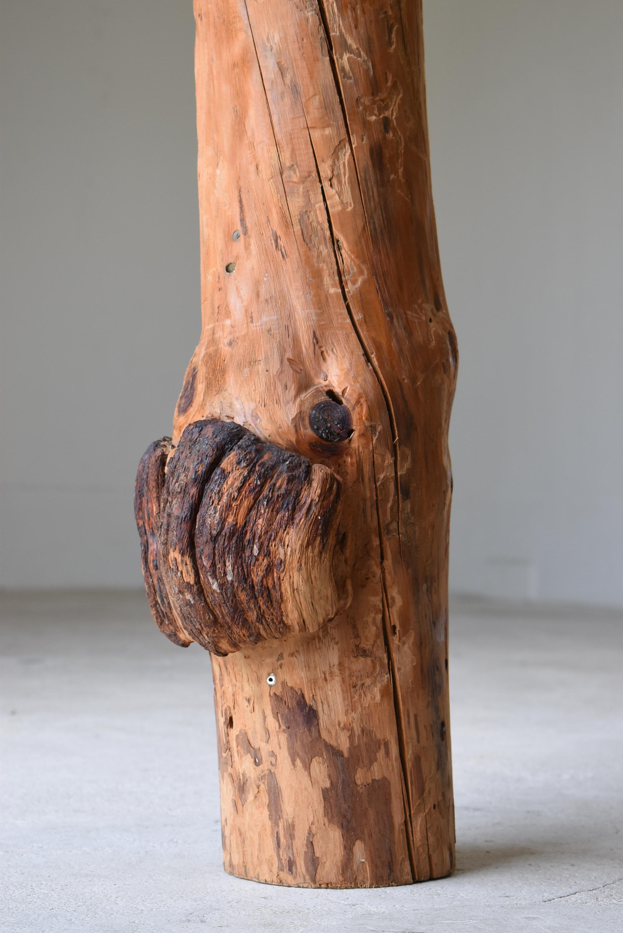 Japanese Antique Wood Carving Huge Penis 1860s-1900s/Figurine Mingei Wabi-Sabi In Good Condition In Sammu-shi, Chiba