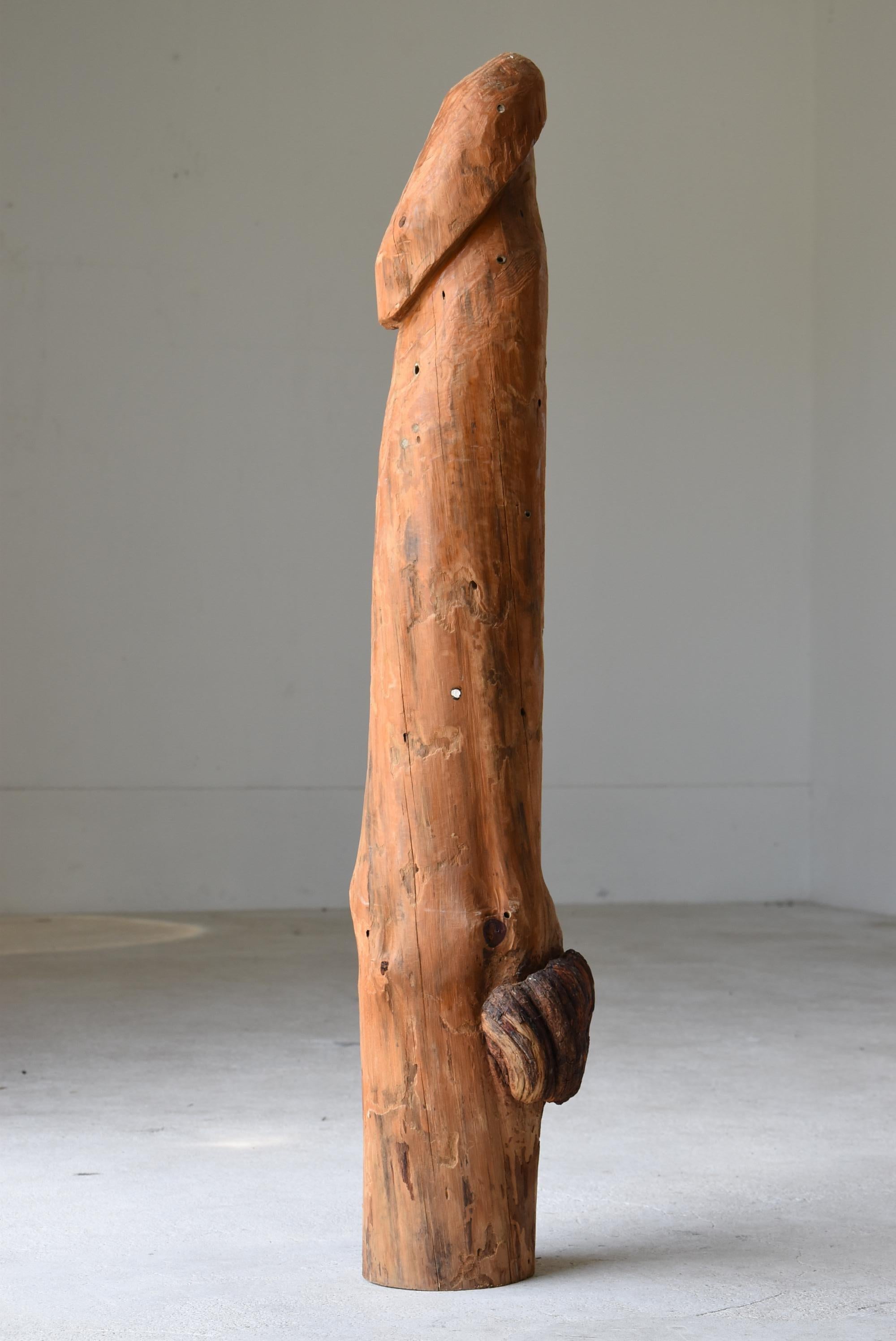 Japanese Antique Wood Carving Huge Penis 1860s-1900s/Figurine Mingei Wabi-Sabi 2