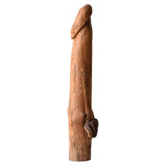Japanese Antique Wood Carving Huge Penis 1860s-1900s/Figurine Mingei Wabi-Sabi 