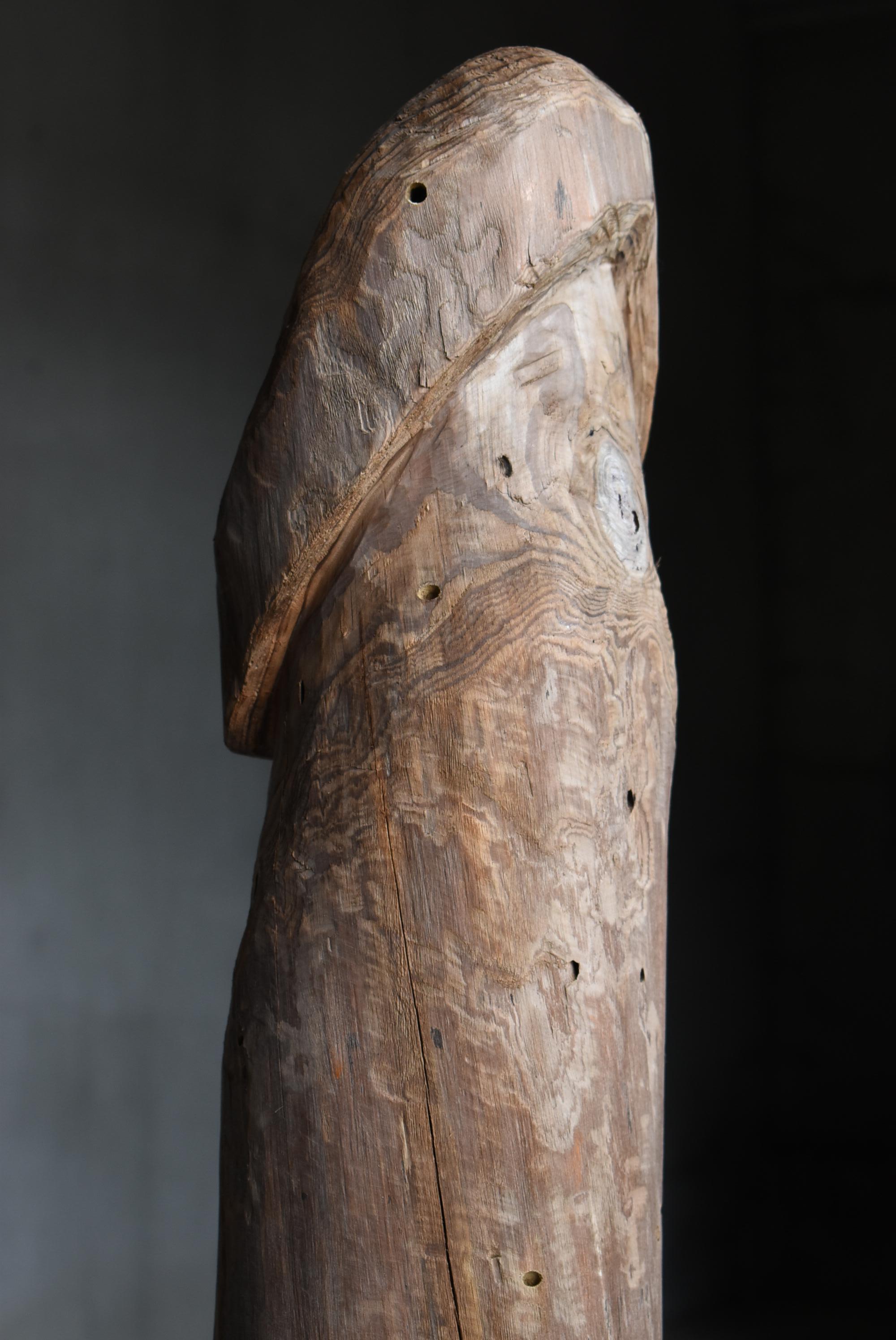 Japanese Antique Wood Carving Huge Penis 1860s-1900s / Figurine Wabi Sabi Object 4