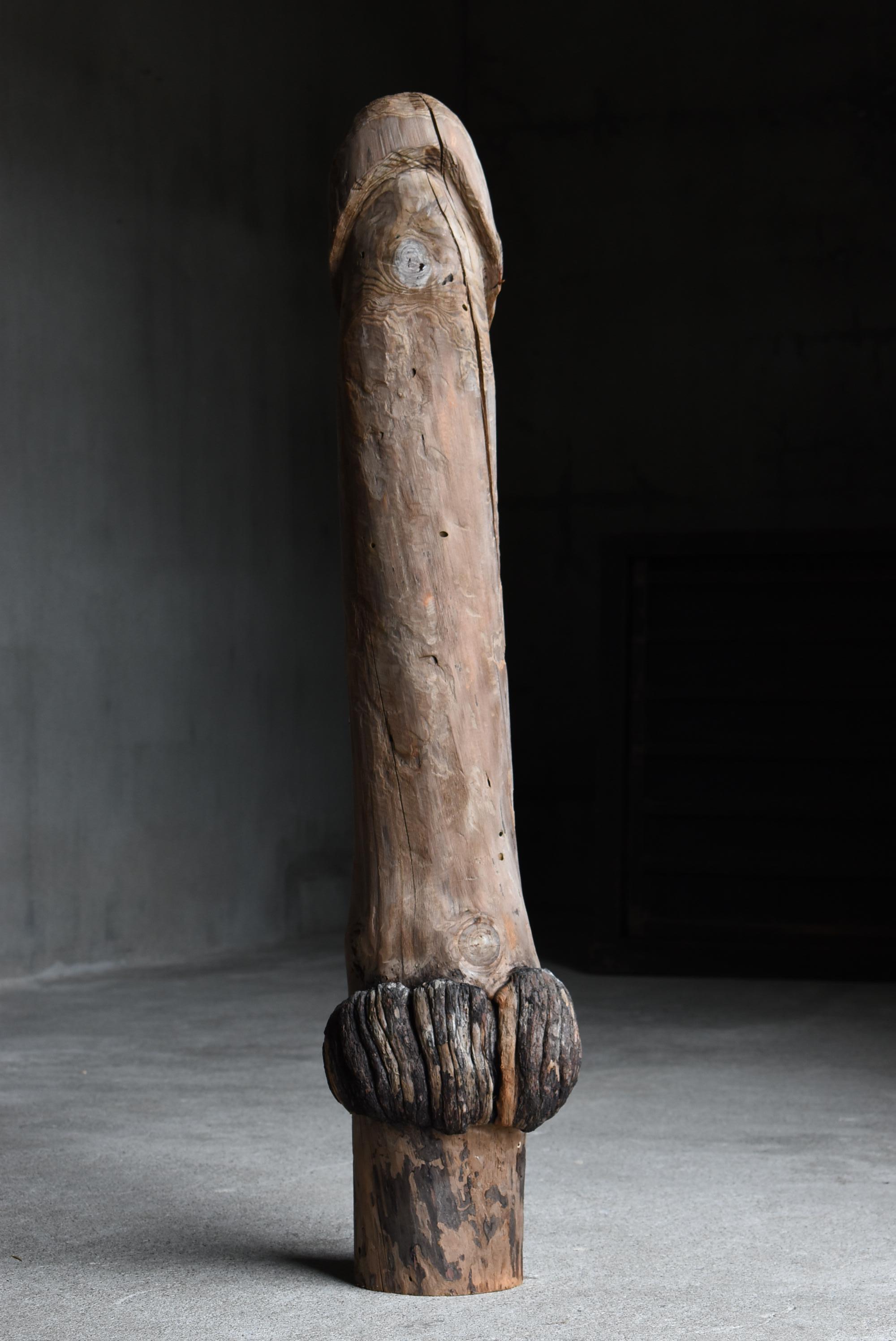 Japanese Antique Wood Carving Huge Penis 1860s-1900s / Figurine Wabi Sabi Object 5
