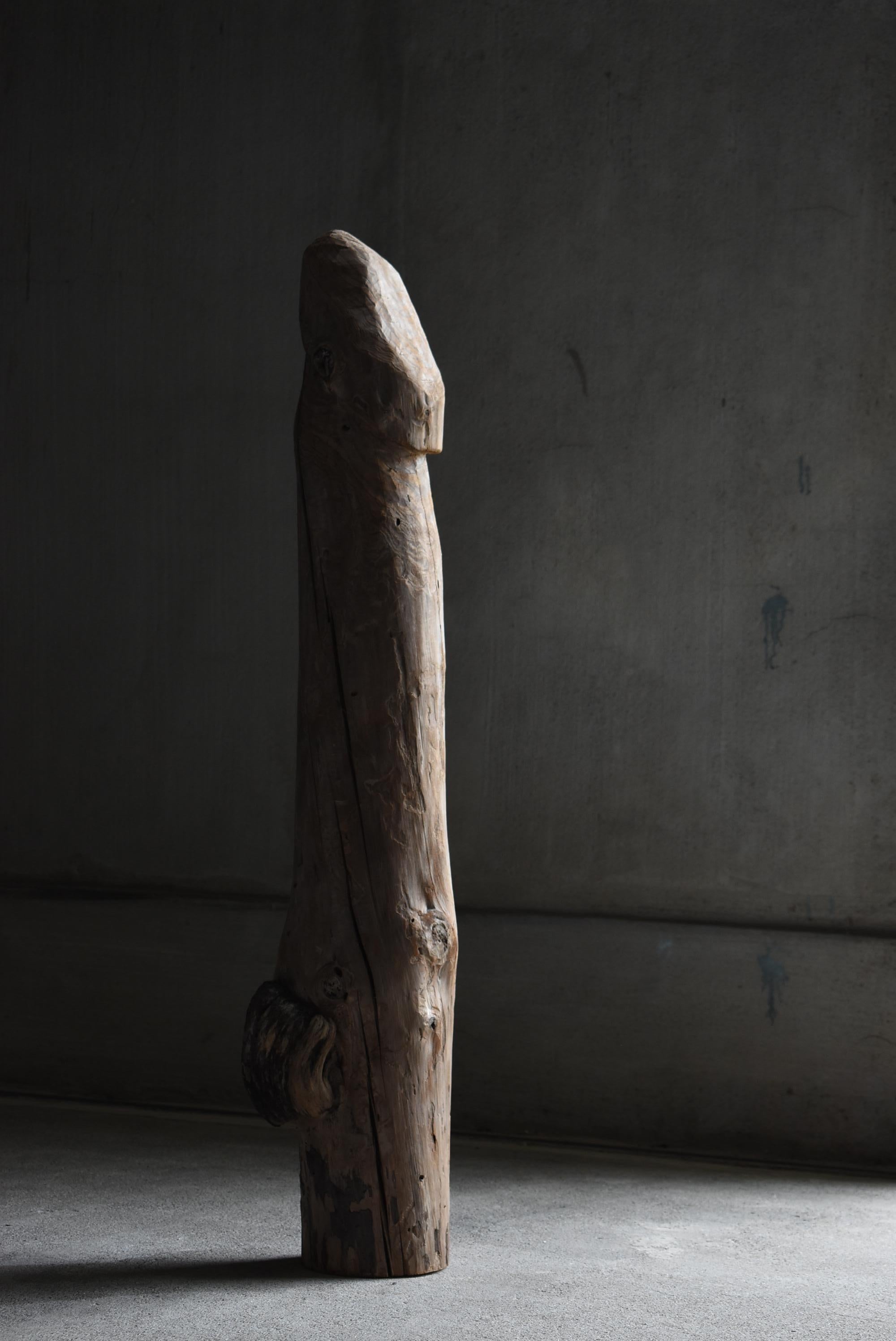 Japanese Antique Wood Carving Huge Penis 1860s-1900s / Figurine Wabi Sabi Object 10