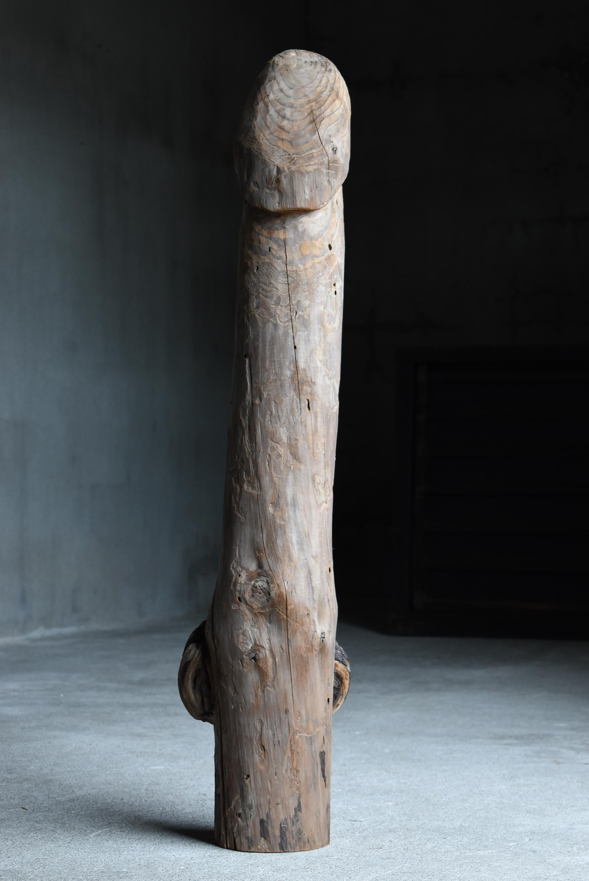 Japanese Antique Wood Carving Huge Penis 1860s-1900s / Figurine Wabi Sabi Object 1