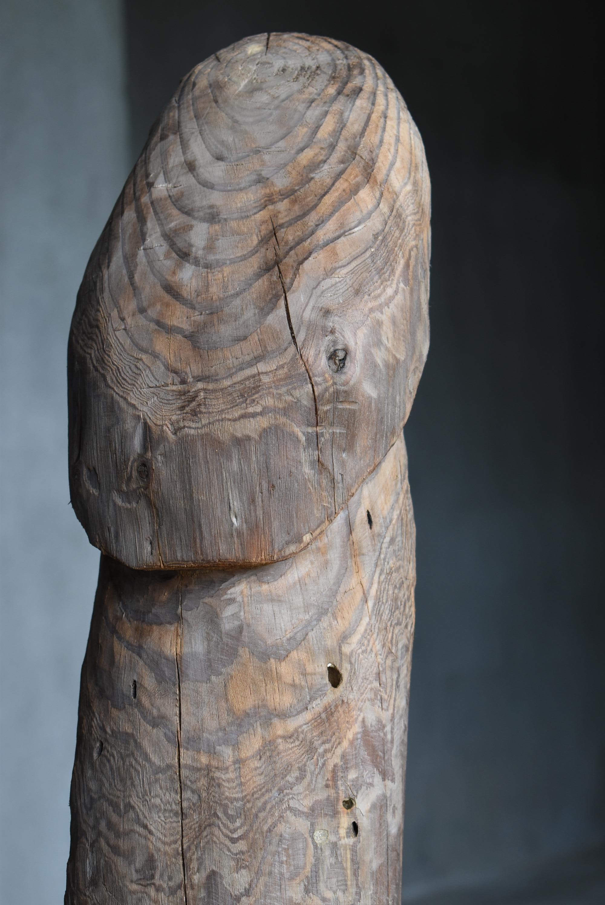 Japanese Antique Wood Carving Huge Penis 1860s-1900s / Figurine Wabi Sabi Object 2