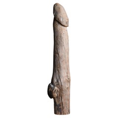 Japanese Antique Wood Carving Huge Penis 1860s-1900s / Figurine Wabi Sabi Object