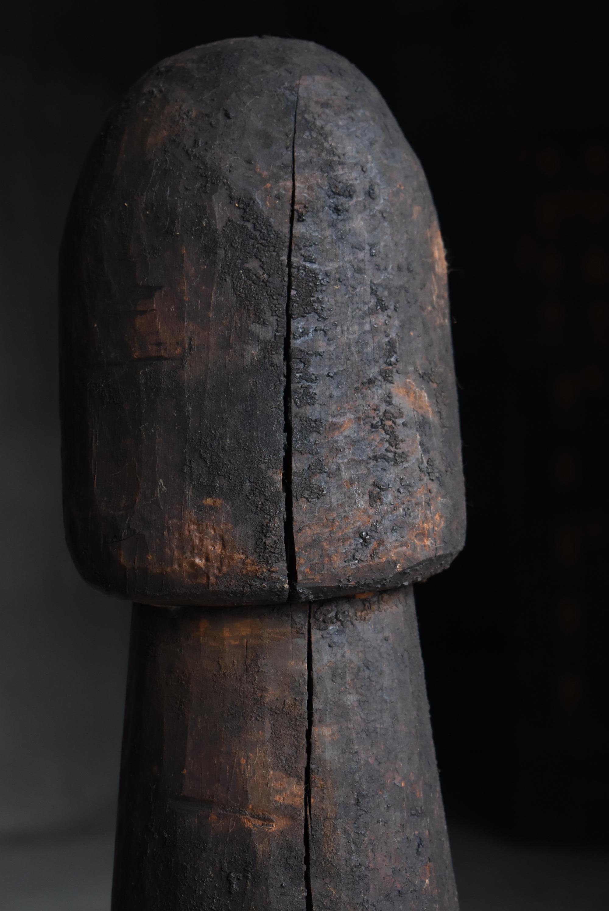 Japanese Antique Wood Carving Large Penis 1800s-1860s / Sculpture Wabi Sabi For Sale 4