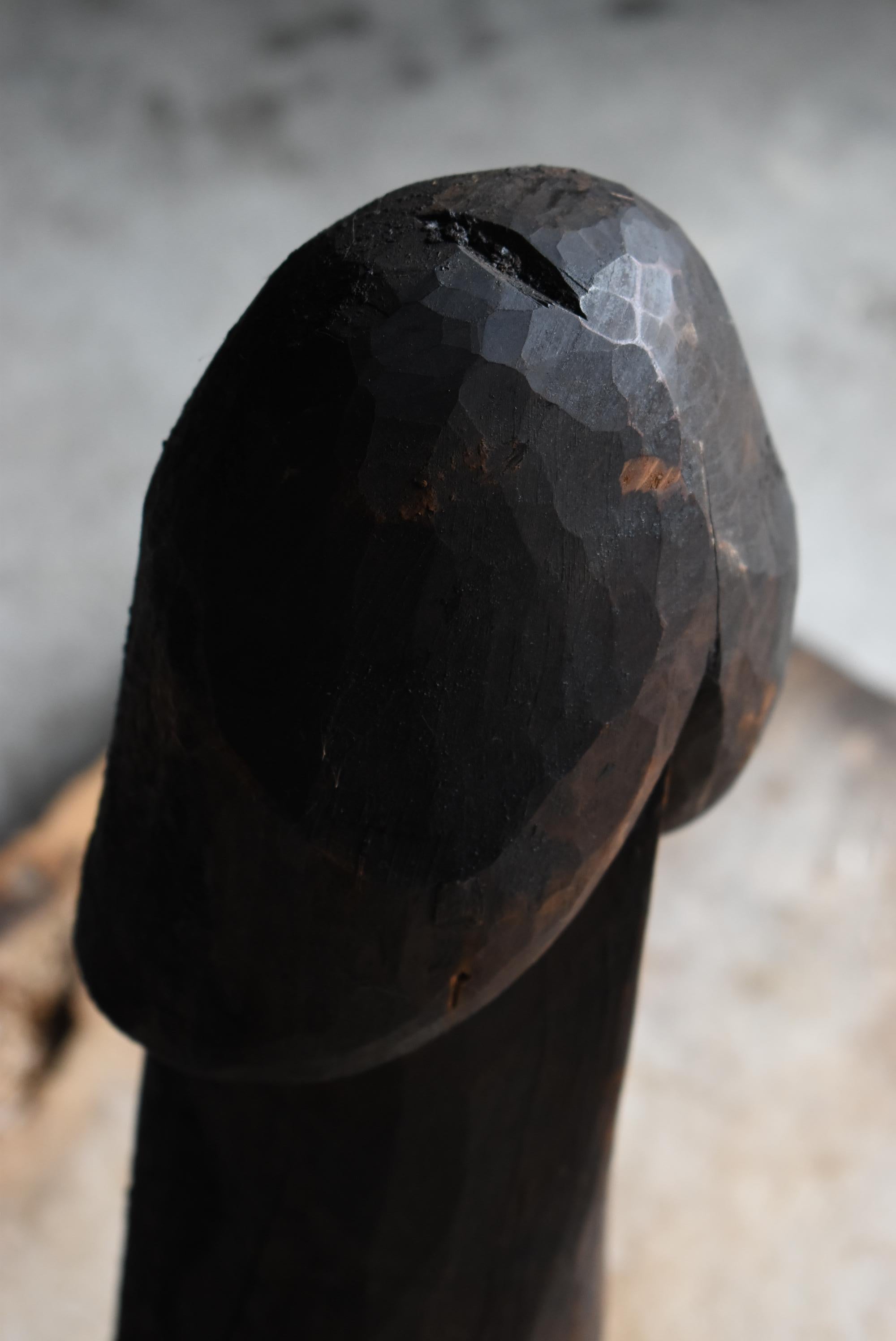 Cedar Japanese Antique Wood Carving Large Penis 1800s-1860s / Sculpture Wabi Sabi For Sale