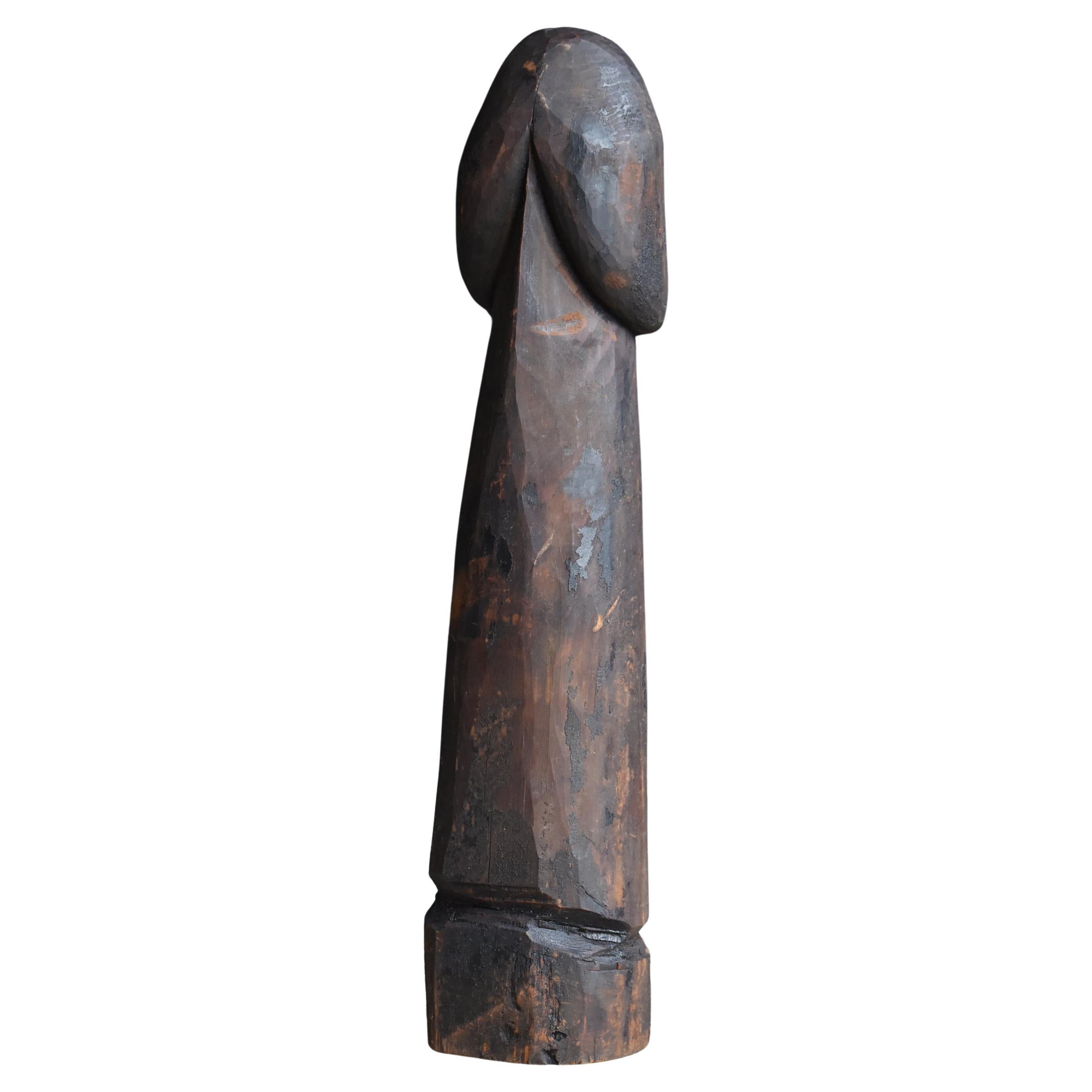 Japanese Antique Wood Carving Large Penis 1800s-1860s / Sculpture Wabi Sabi