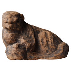Figurine japonaise ancienne en bois sculpté, années 1800-1860