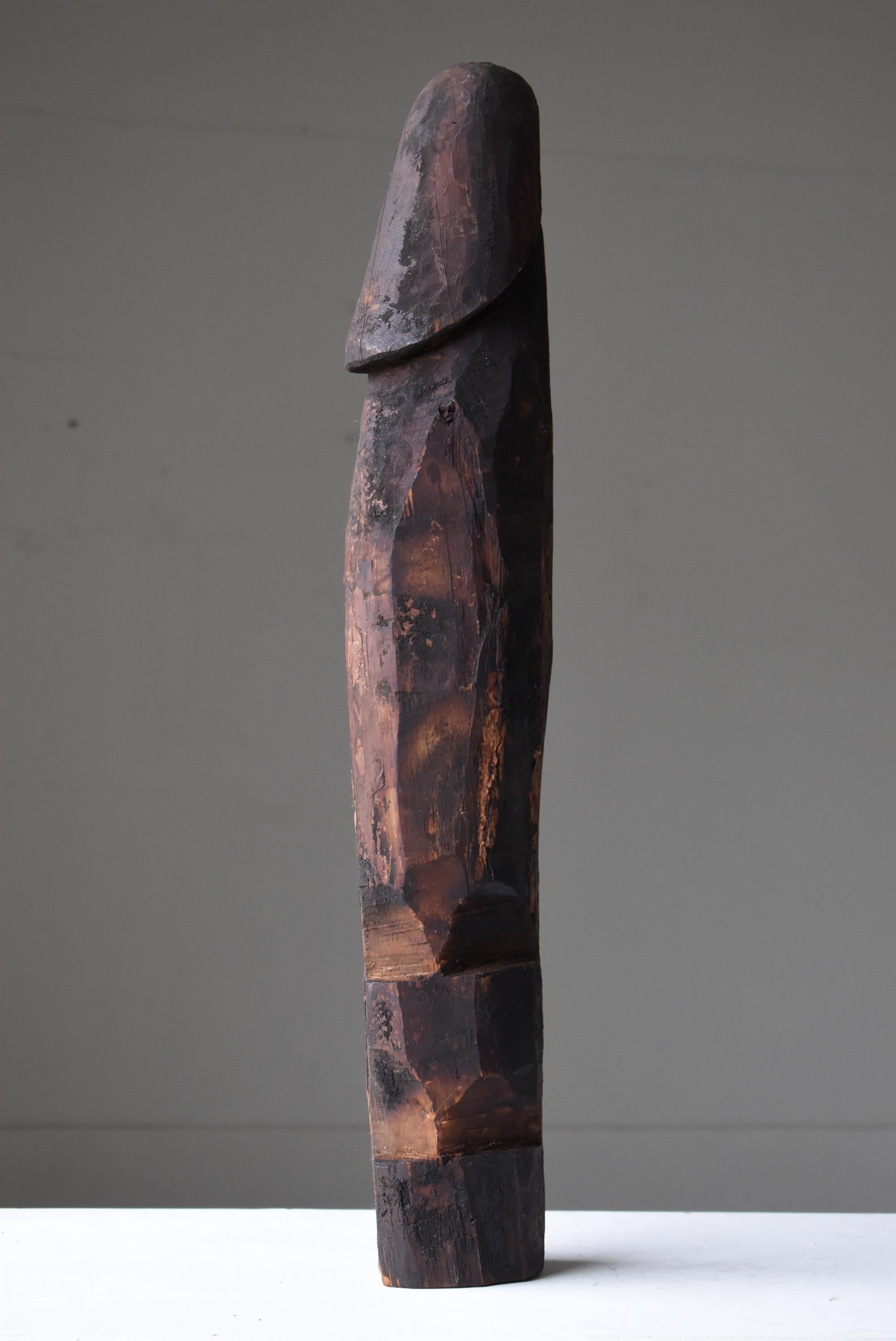 Japanese Antique Wood Carving Penis 1800s-1860s / Figurine Wabi Sabi Mingei 3