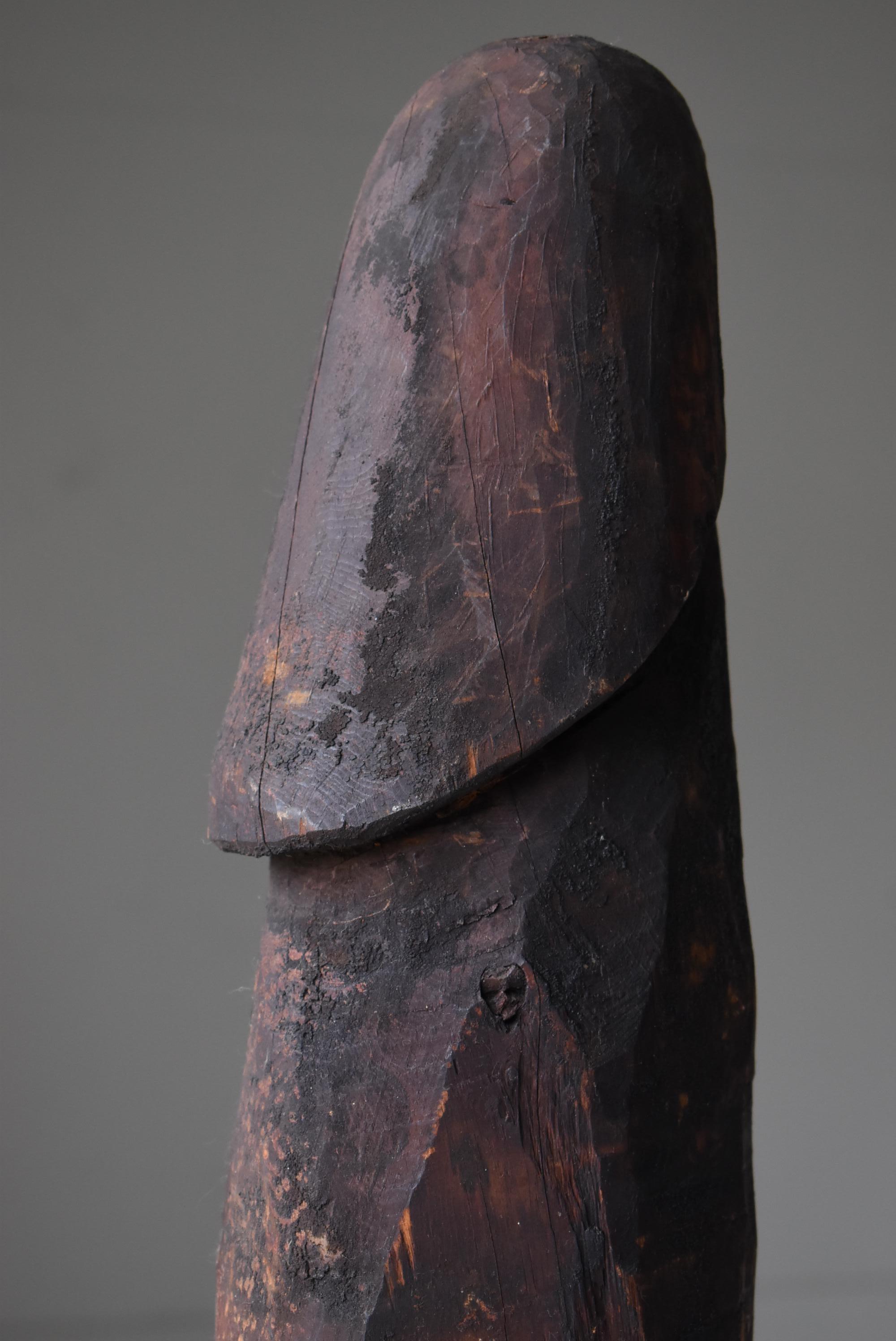 Japanese Antique Wood Carving Penis 1800s-1860s / Figurine Wabi Sabi Mingei 4