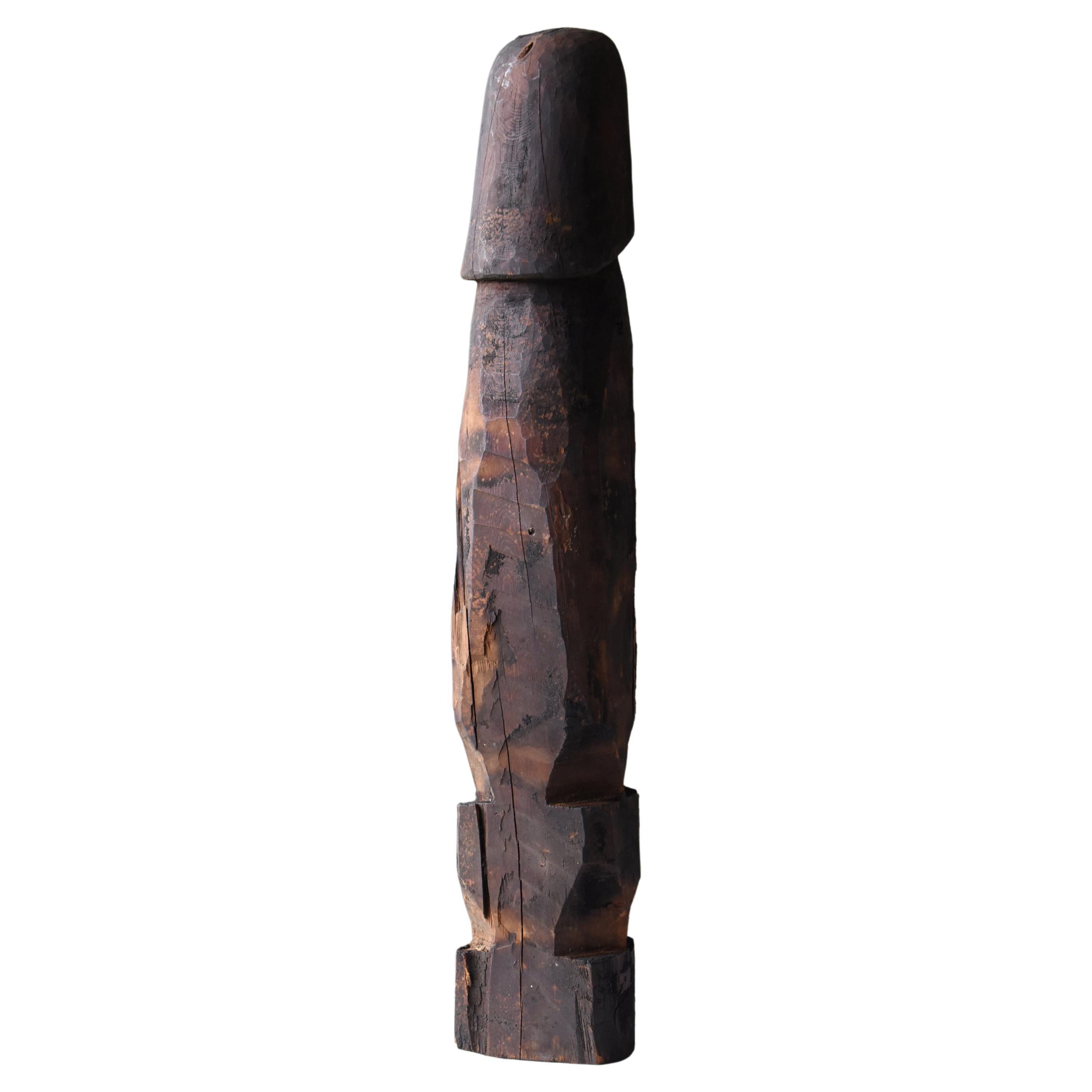 Japanese Antique Wood Carving Penis 1800s-1860s / Figurine Wabi Sabi Mingei