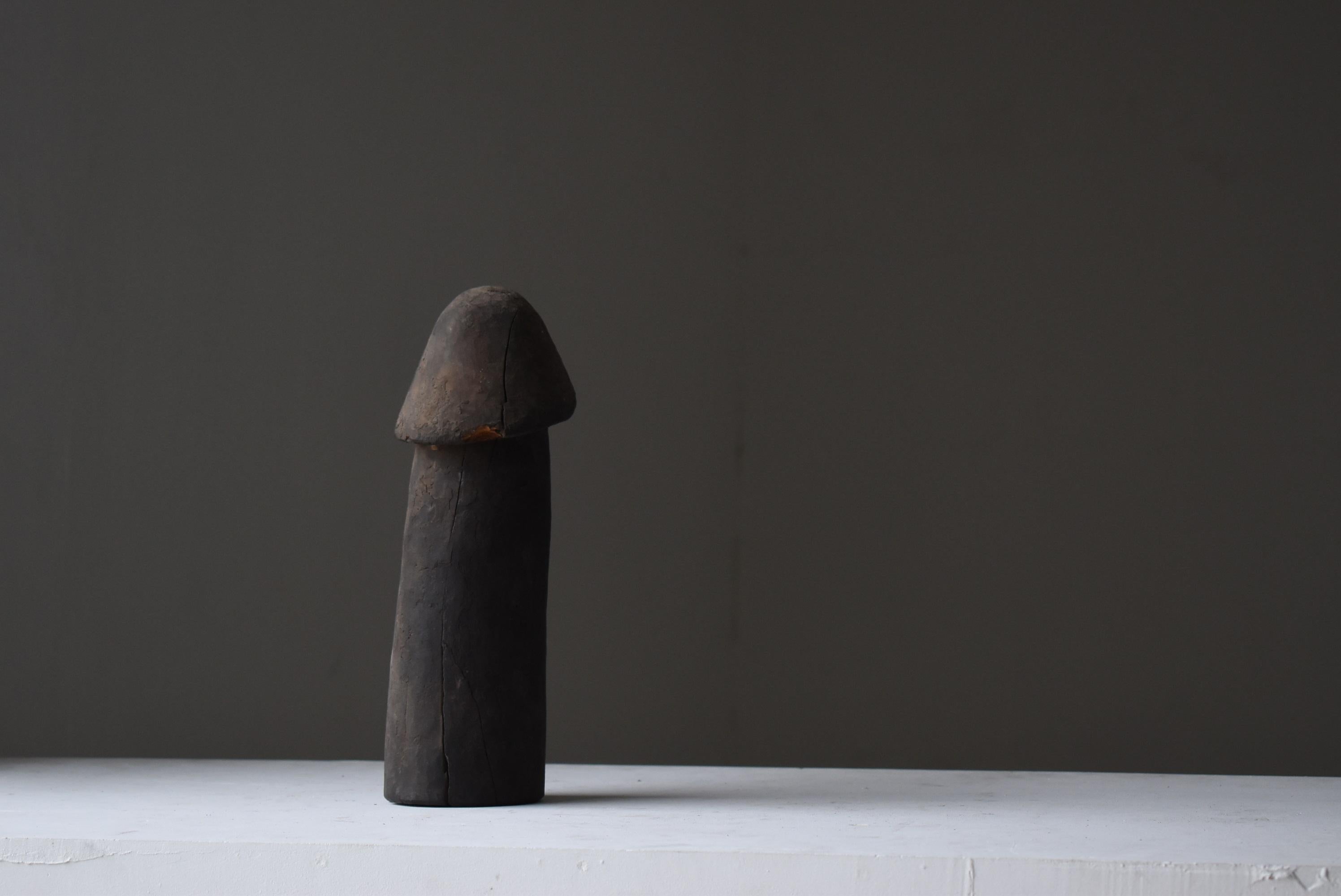 Japanese Antique Wood Carving Penis 1800s-1900s/Antique Figurine Wabisabi Object 6