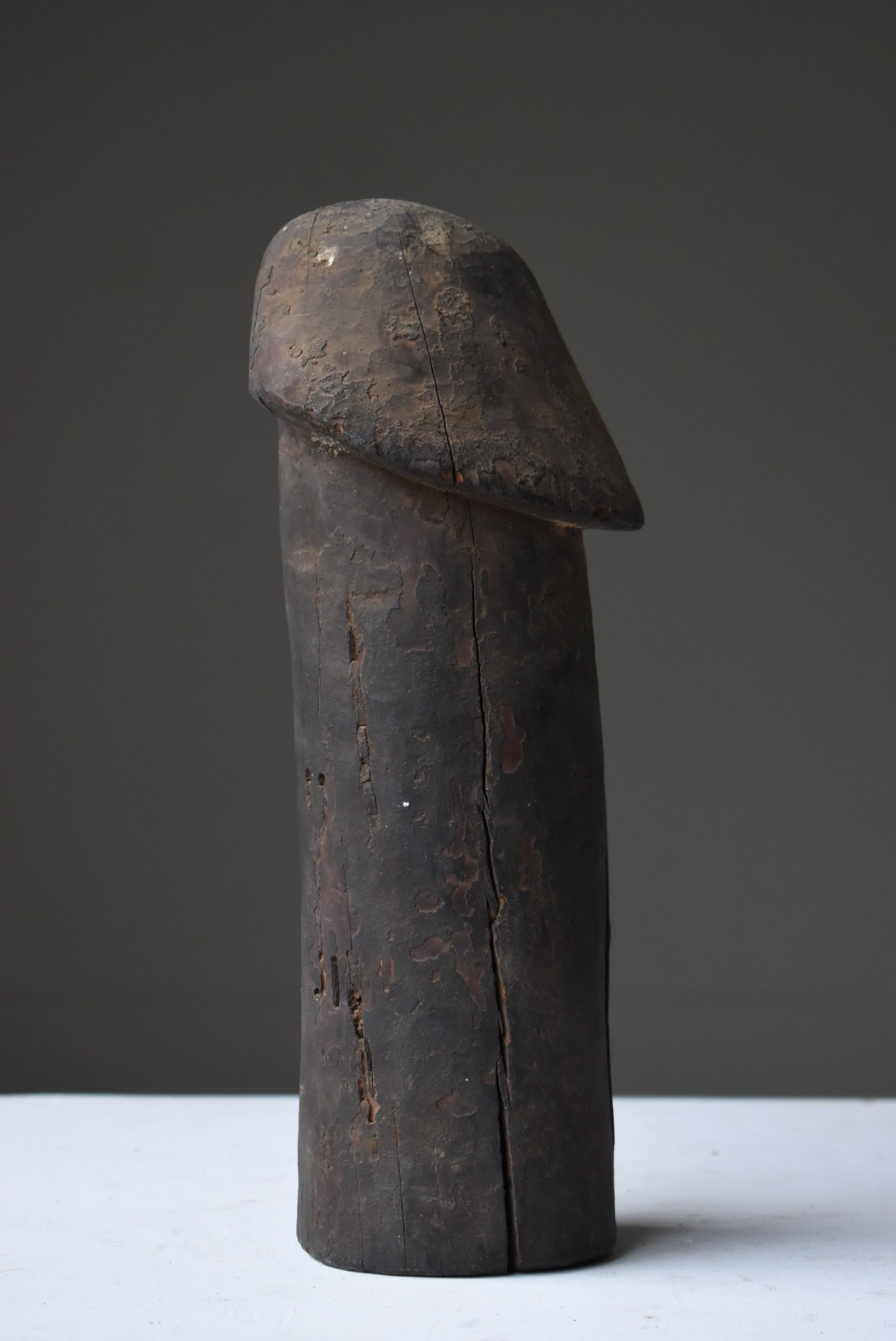 Japanese Antique Wood Carving Penis 1800s-1900s/Antique Figurine Wabisabi Object 2