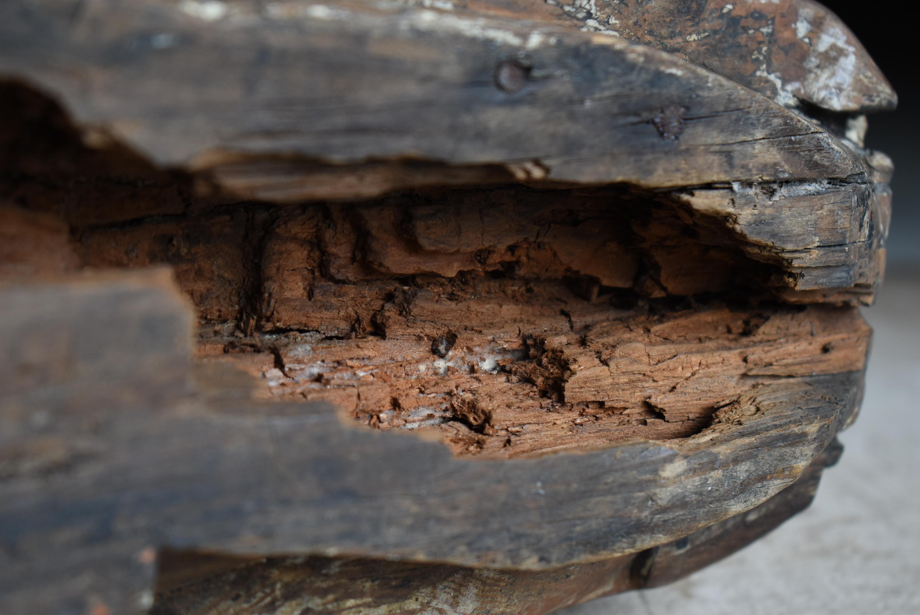 Antico coniglio giapponese in legno 1800-1860 / Scultura Figurina Wabi Sabi in vendita 5
