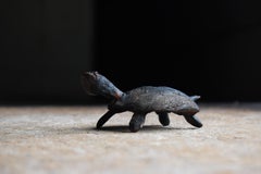 Japanese Antique Wood Carving Turtle 1900s-1940s / Sculpture Wabisabi