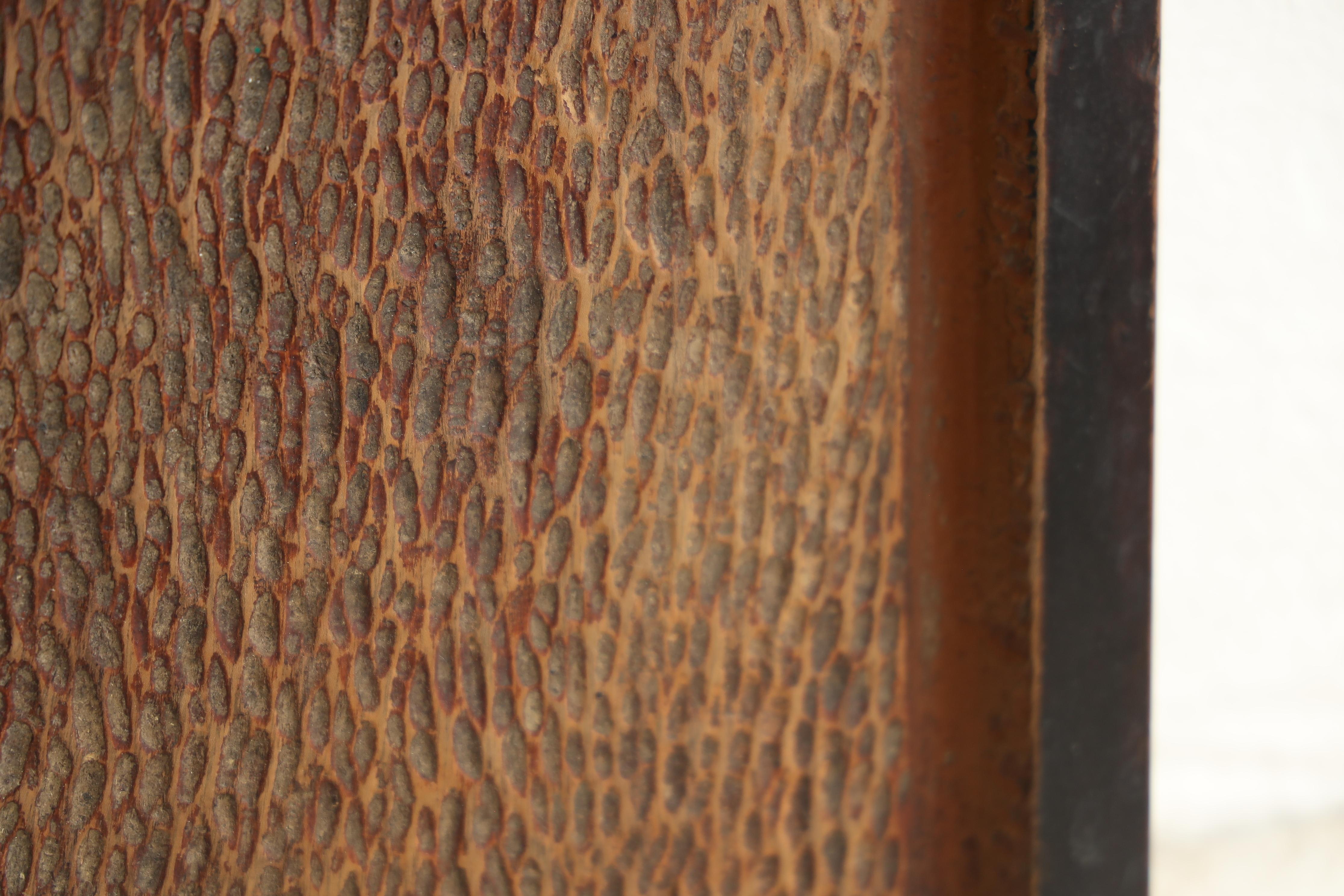 Panel de Pared Tallado en Madera Antigua Japonesa, Arte Abstracto , Wabi Sabi en venta 4