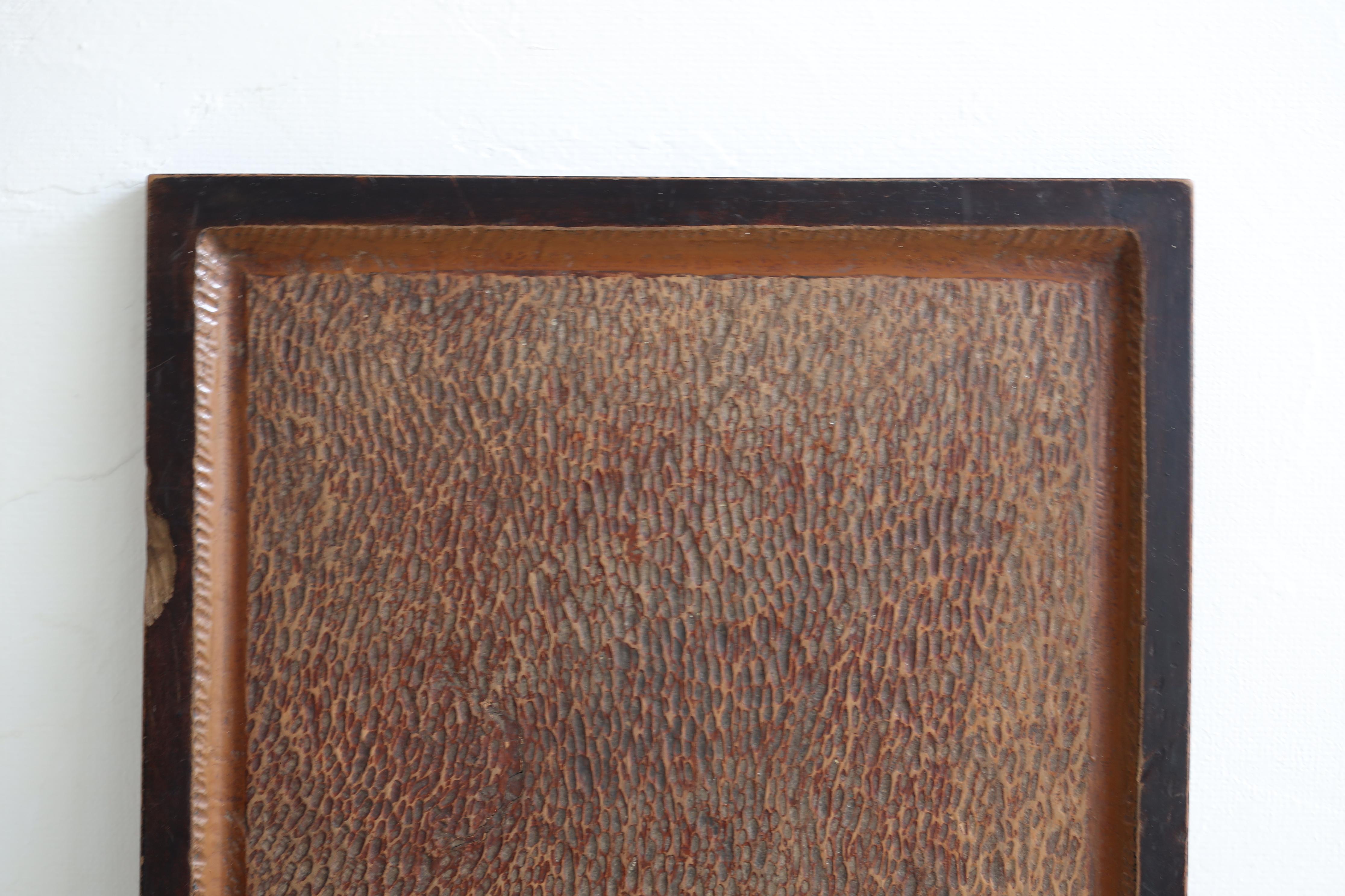 Panel de Pared Tallado en Madera Antigua Japonesa, Arte Abstracto , Wabi Sabi Meiji en venta