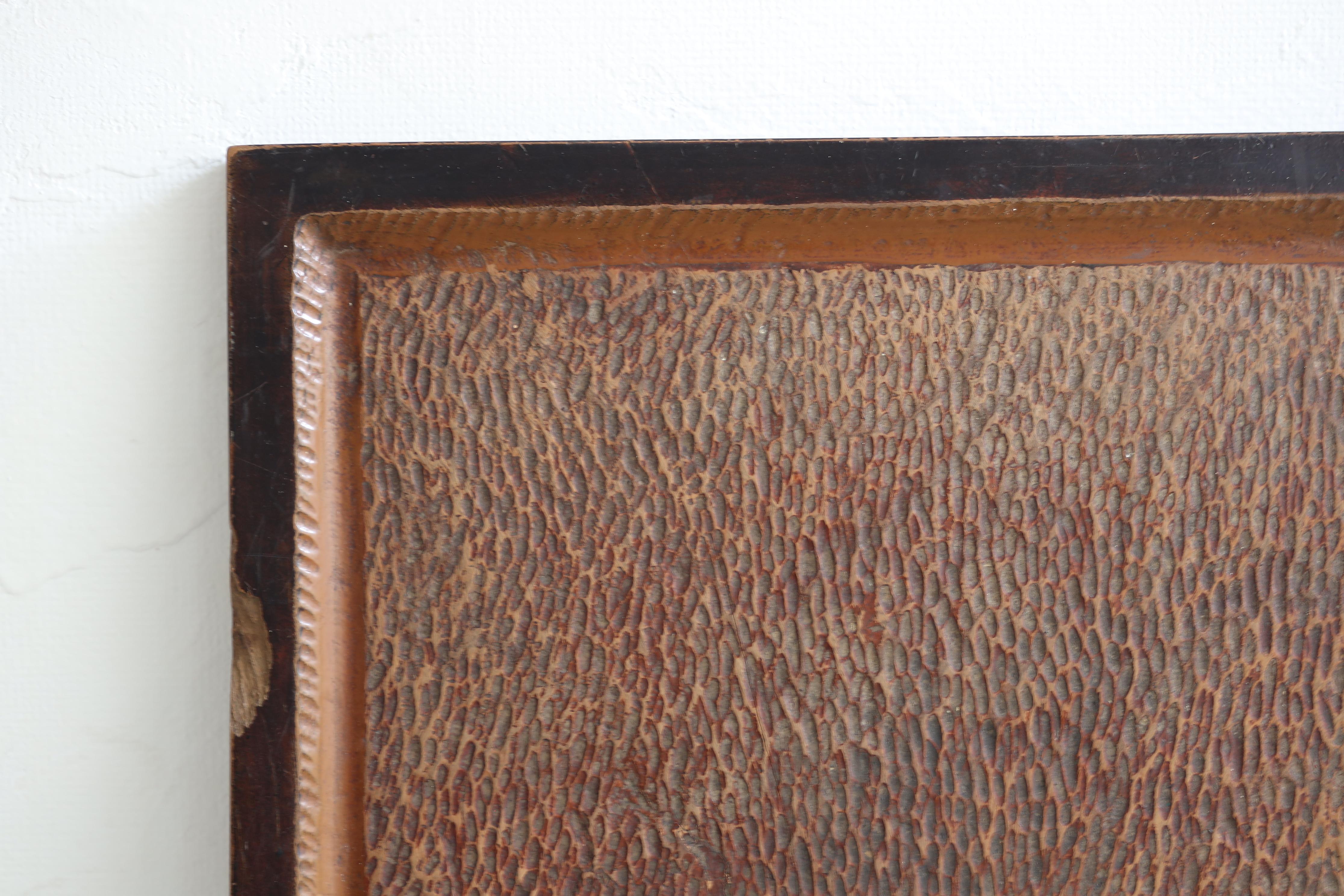 Panel de Pared Tallado en Madera Antigua Japonesa, Arte Abstracto , Wabi Sabi Tallado a mano en venta