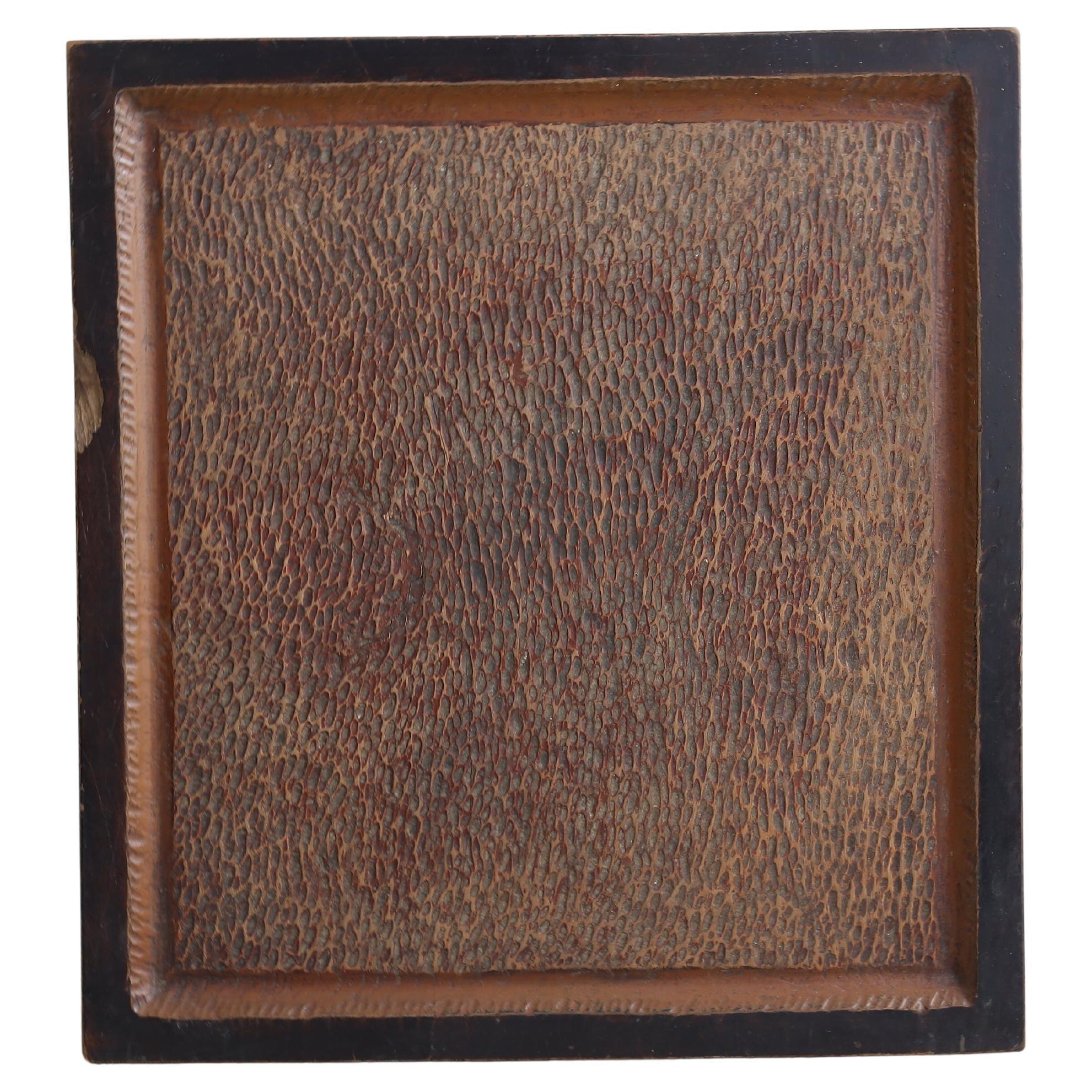 Panel de Pared Tallado en Madera Antigua Japonesa, Arte Abstracto , Wabi Sabi en venta