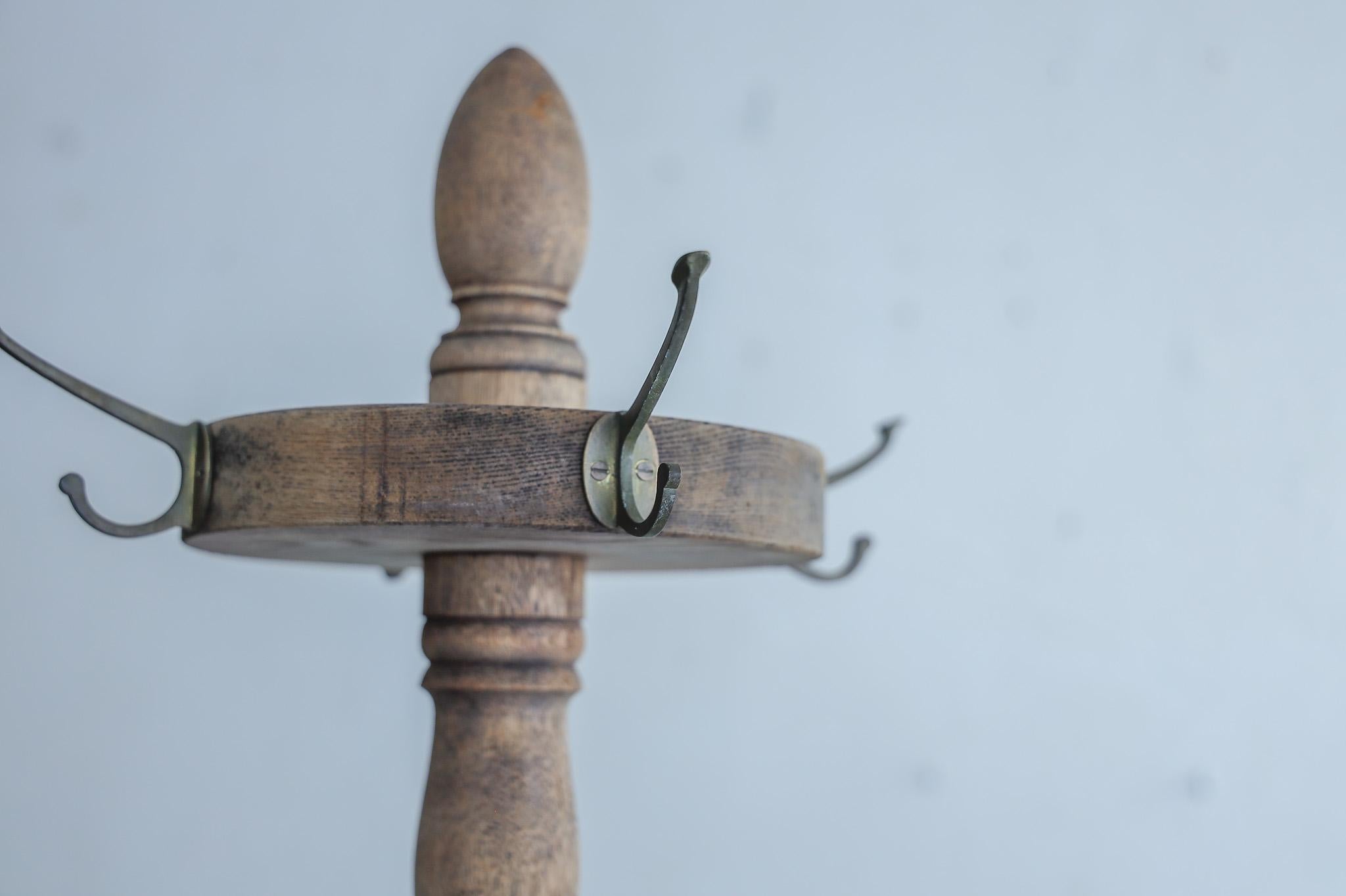 Porte cintre japonais en Wood antique, Wabi Sabi, Japandi Bon état - En vente à Katori-Shi, 12