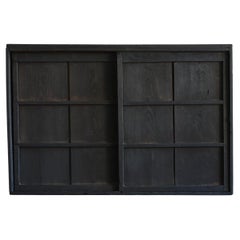 Japanese antique wooden black cabinet/wabisabi cupboard/1850-1900